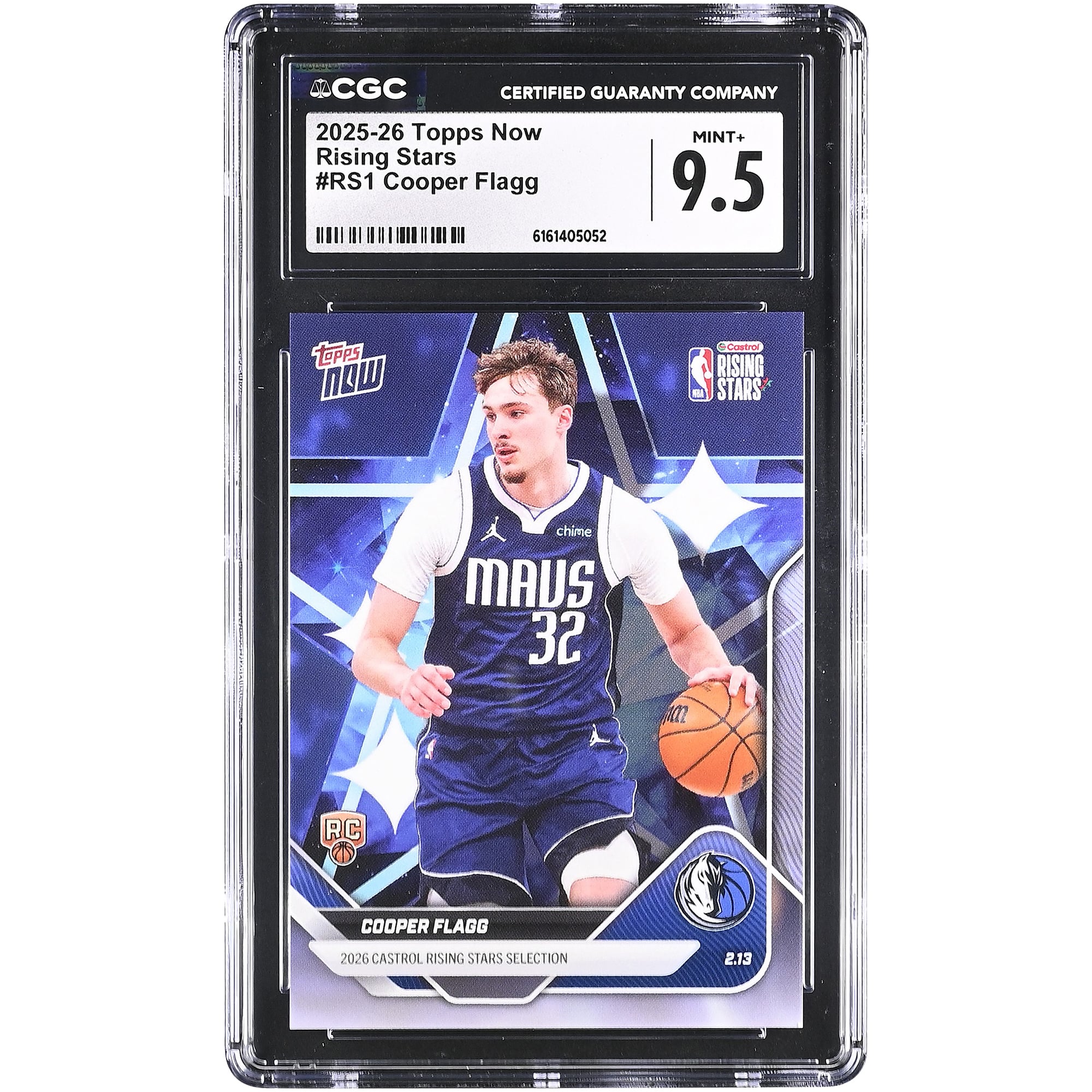Cooper Flagg Dallas Mavericks 2025-26 Topps Now Rising Stars #RS1 CGC Authenticated 9.5 Rookie Card