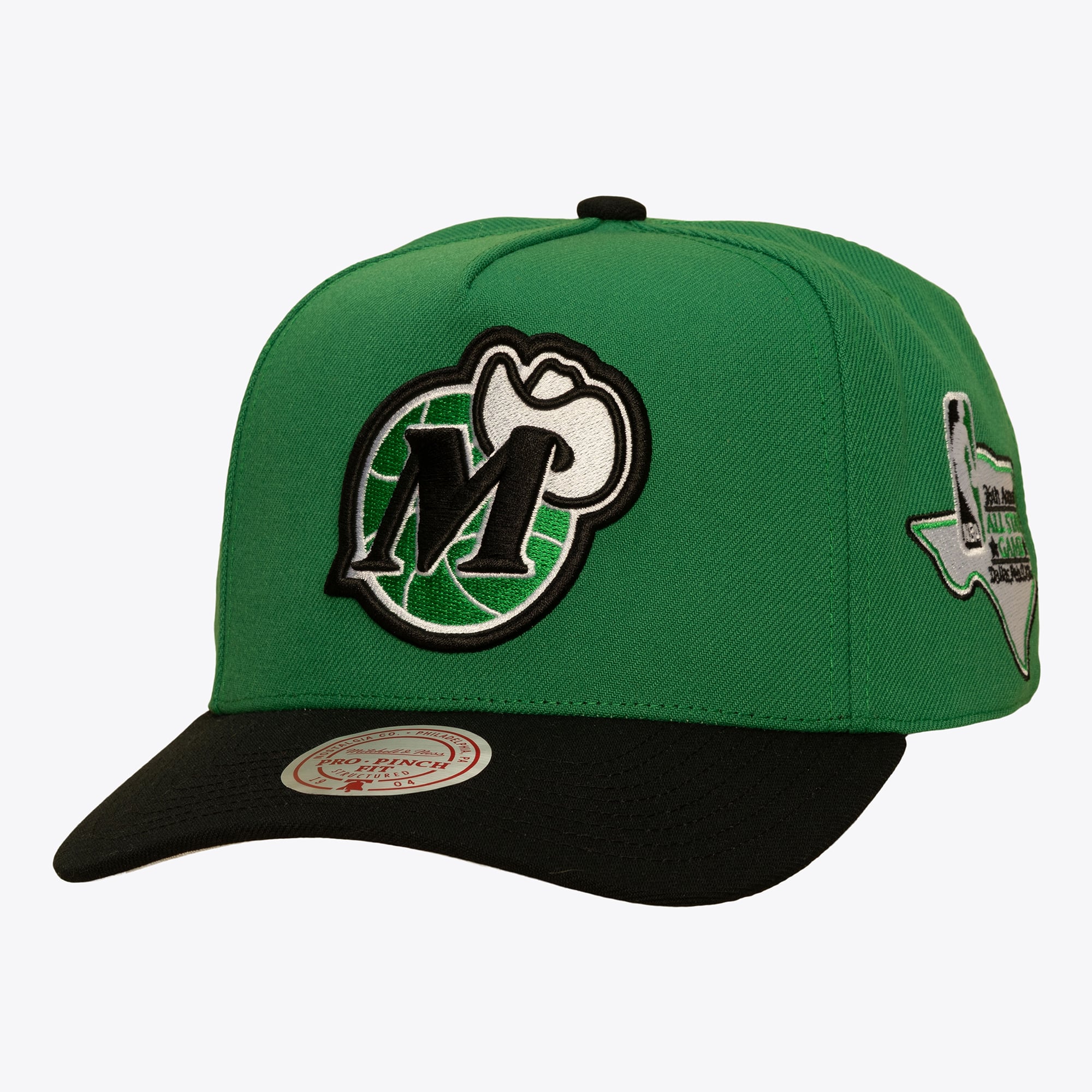 Dallas Mavericks Green/Black Hardwood Classics In the City Pro Pinch Snapback Hat