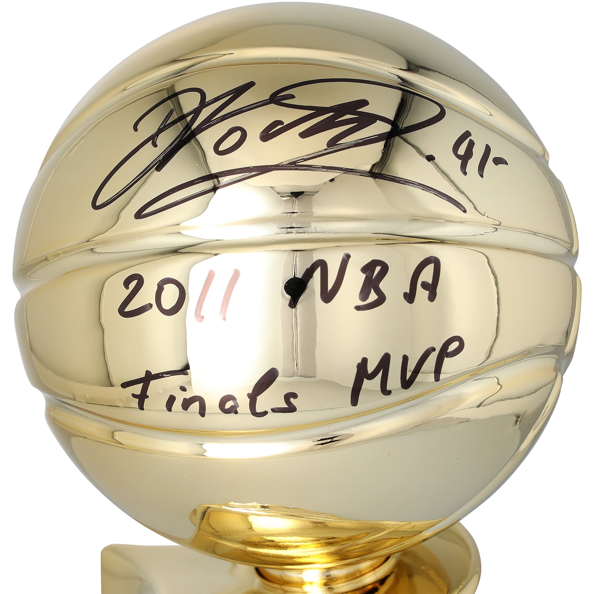 Dirk Nowitzki Dallas Mavericks Autographed 12" Larry O'Brien Replica Trophy with "2011 Finals MVP" Inscription