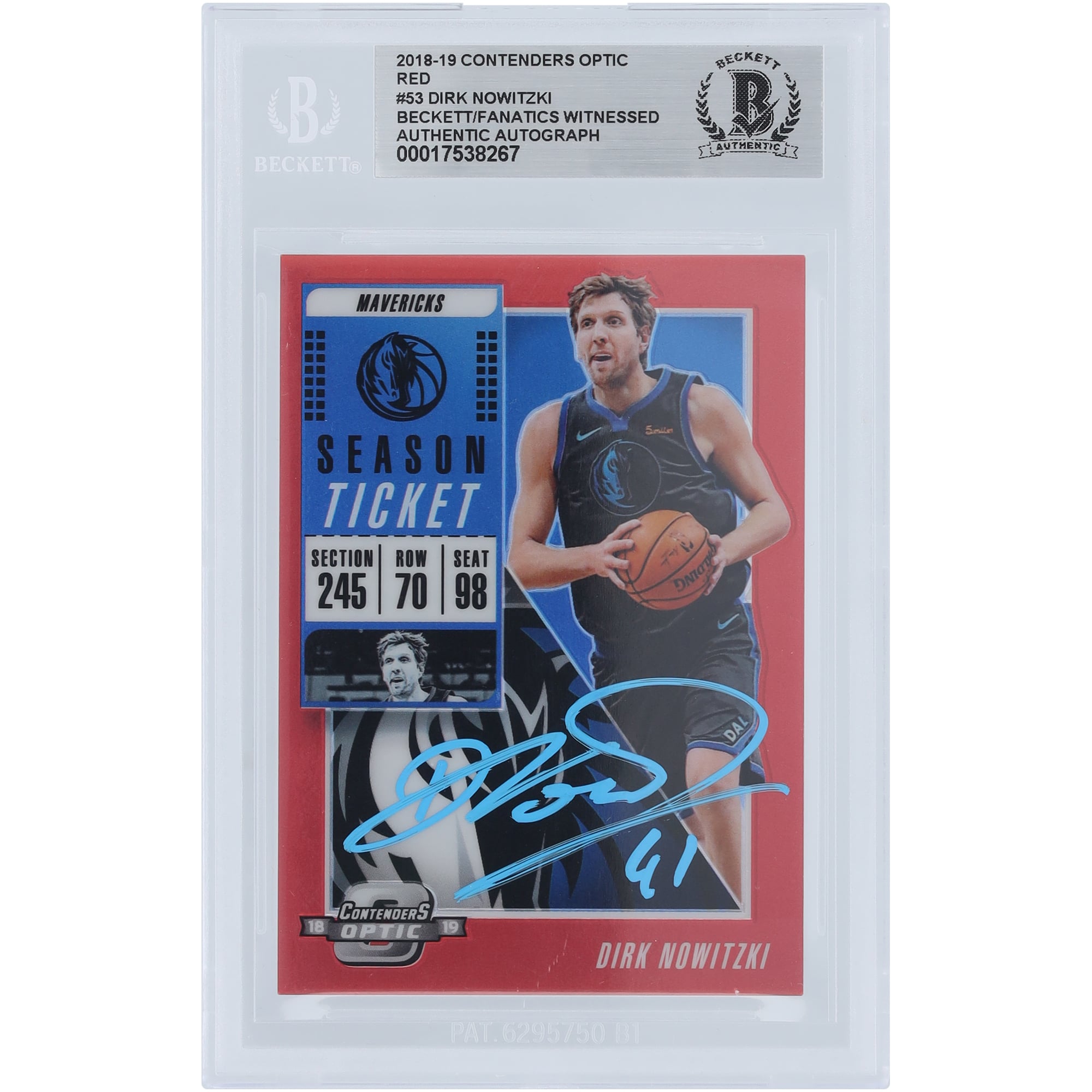 10枚限定】Dirk Nowitzki Auto(/10) 18-19 PANINI ABSOLUTE | QUASAR 