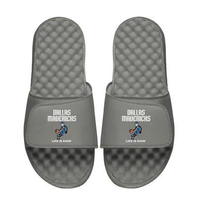  Dallas Mavericks ISlide Life is Good Slide Sandals - Gray