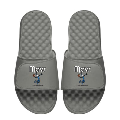  Dallas Mavericks ISlide Life is Good Slide Sandals - Gray