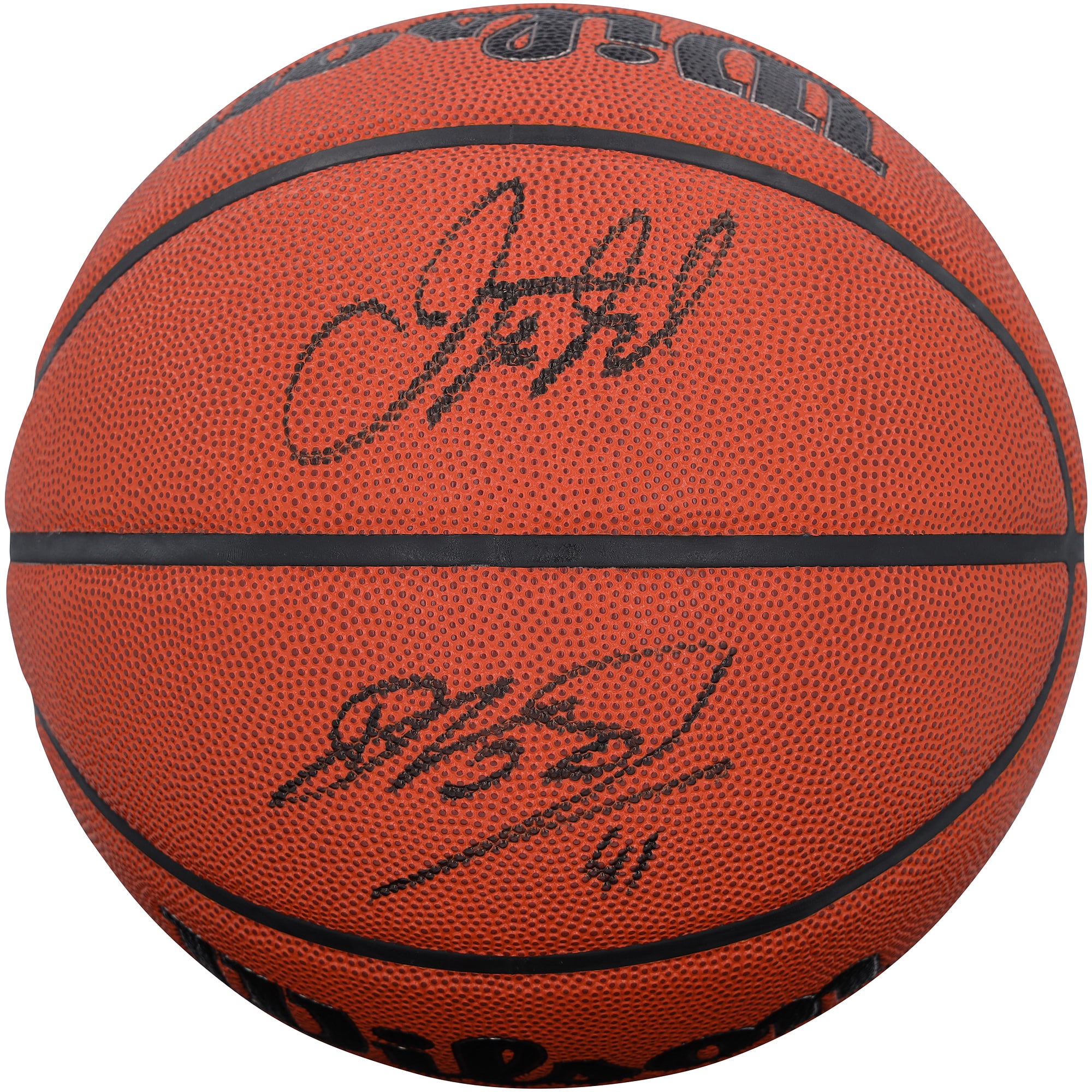 Ballon de basket-ball Wilson Authentic Series autographié par Jason Kidd et Dirk Nowitzki des Dallas Mavericks, utilisable en intérieur et en extérieur