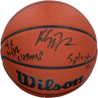 Klay Thompson Dallas Mavericks Autographed Fanatics Authentic Wilson Authentic Series Indoor/Outdoor Basketball with Multiple Inscriptions - Limited Edition #10/10