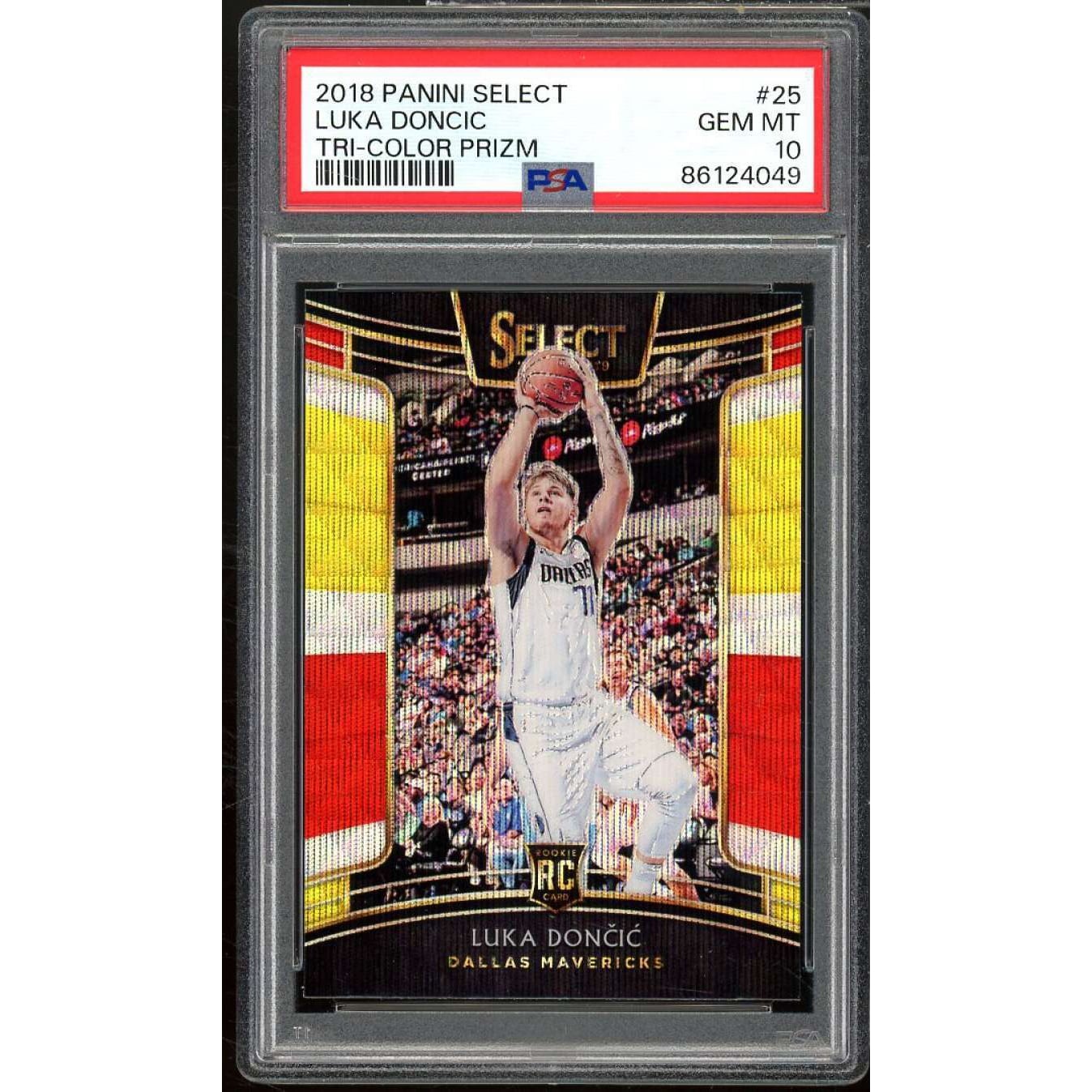 Luka Doncic Rookie Card 2018-19 Panini Select Tri-Color Prizm #25 