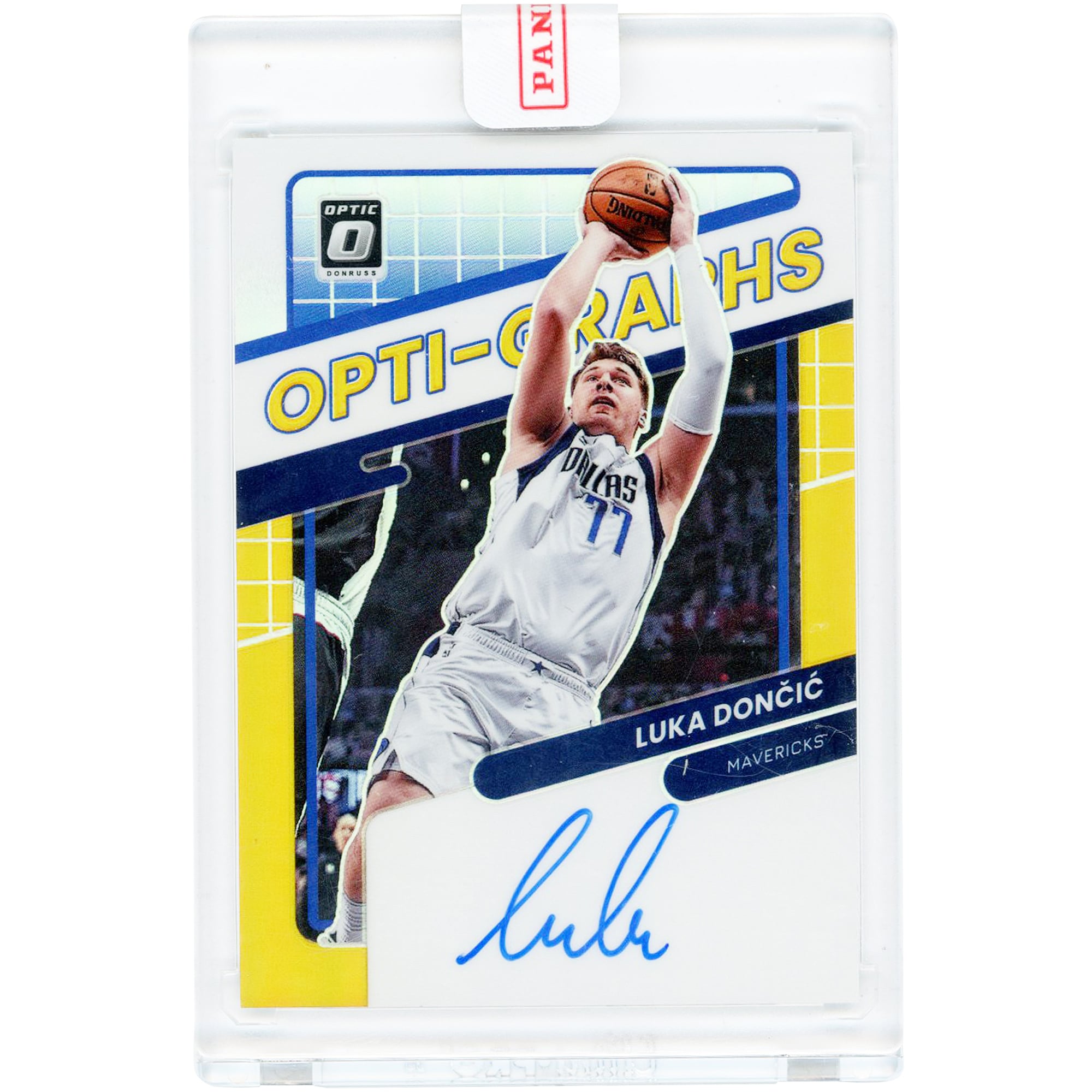 Luka Dončić Dallas Mavericks Autographed 2021-22 Panini Donruss Optic Gold Prizm Opti-Graphs #OG-LDC #1/10 Card