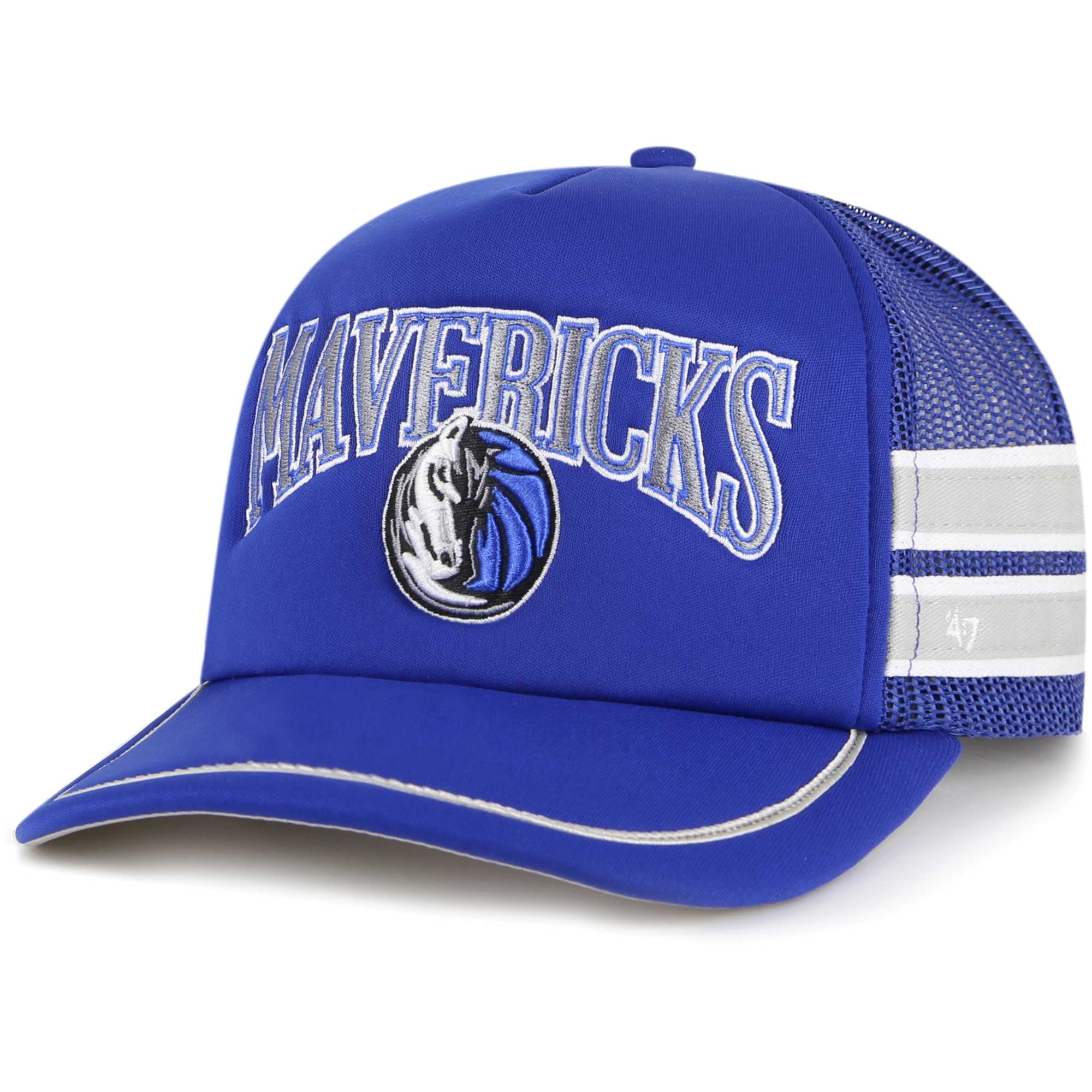 Men's Dallas Mavericks '47 Blue Sidebrand Stripes Trucker Adjustable Hat