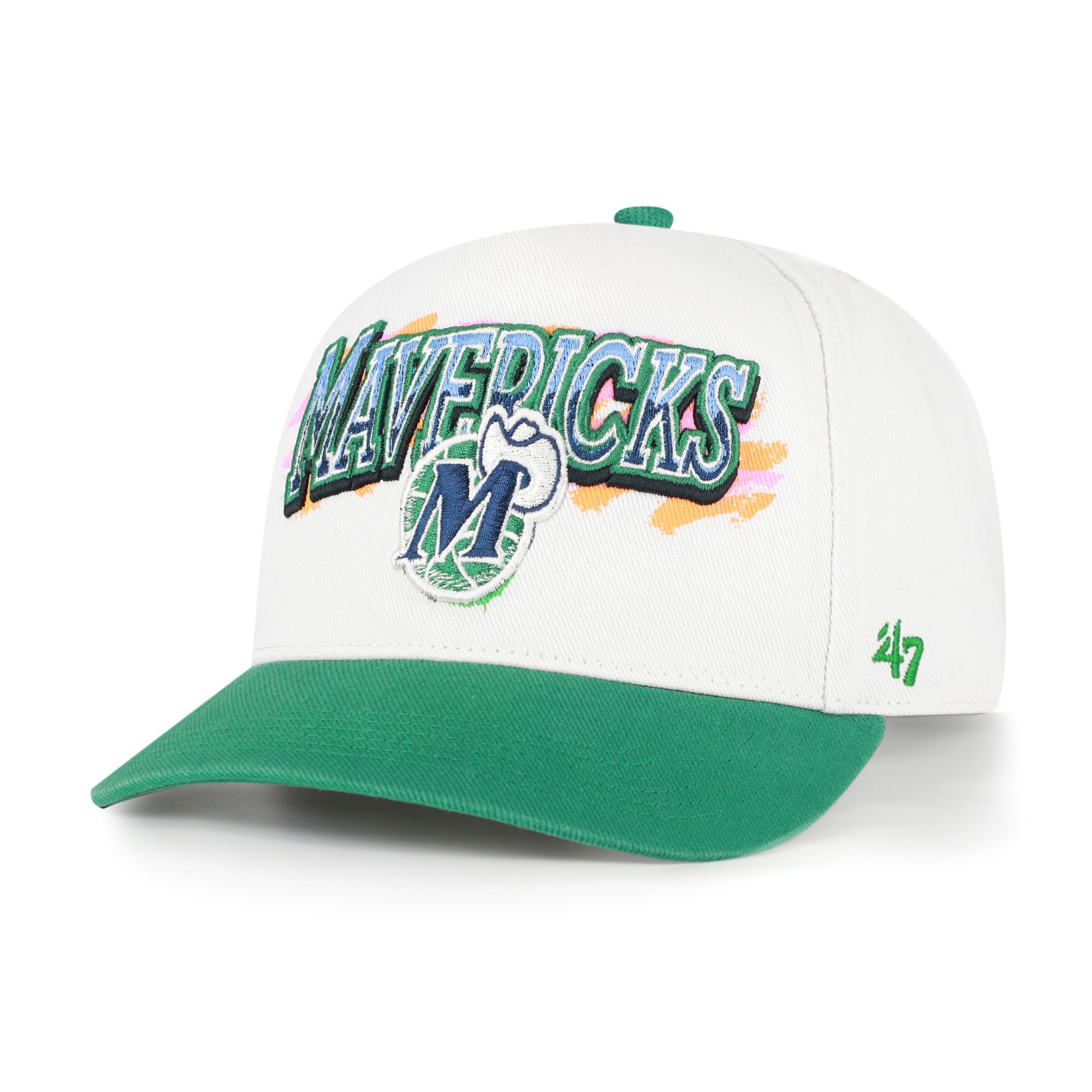 Men's Dallas Mavericks  '47 Cream/Green City Paint Hitch Adjustable Hat