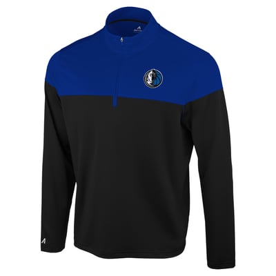 Dallas Mavericks Antigua Hinder Quarter-Zip Pullover - Black/Blue