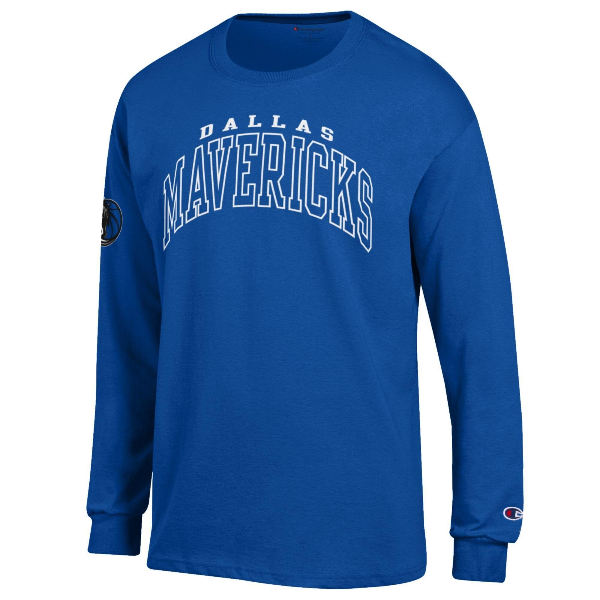 T-shirt à manches longues Champion bleu Dallas Mavericks pour homme
