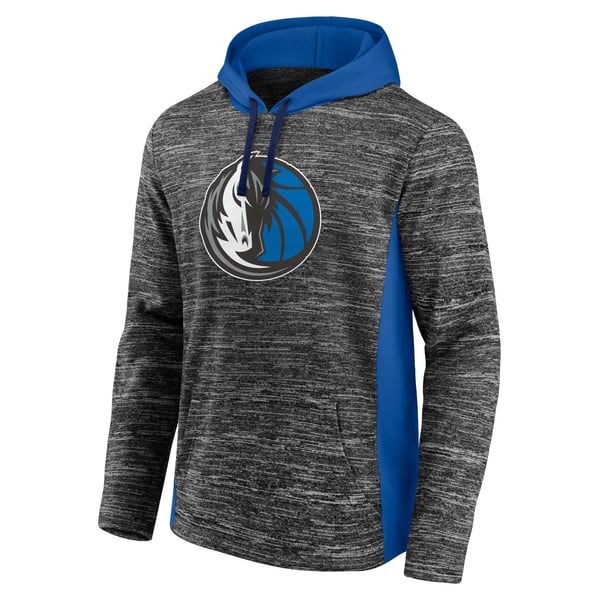Men's Fanatics Branded Charcoal Dallas Mavericks Instant Replay Colorblock  - Pullover Hoodie