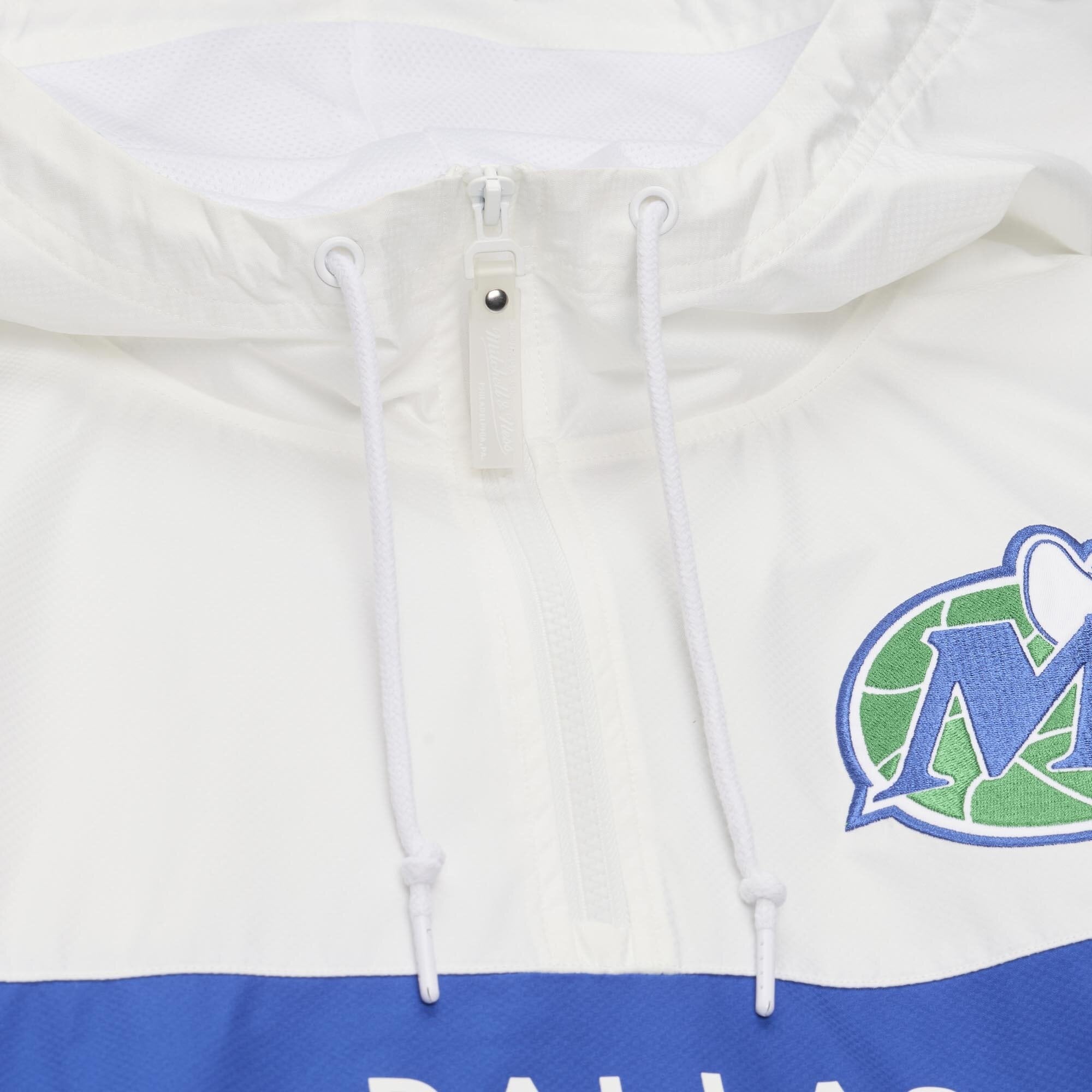 Coupe-vent anorak léger à fermeture éclair quart de tour Mitchell & Ness bleu Dallas Mavericks pour homme