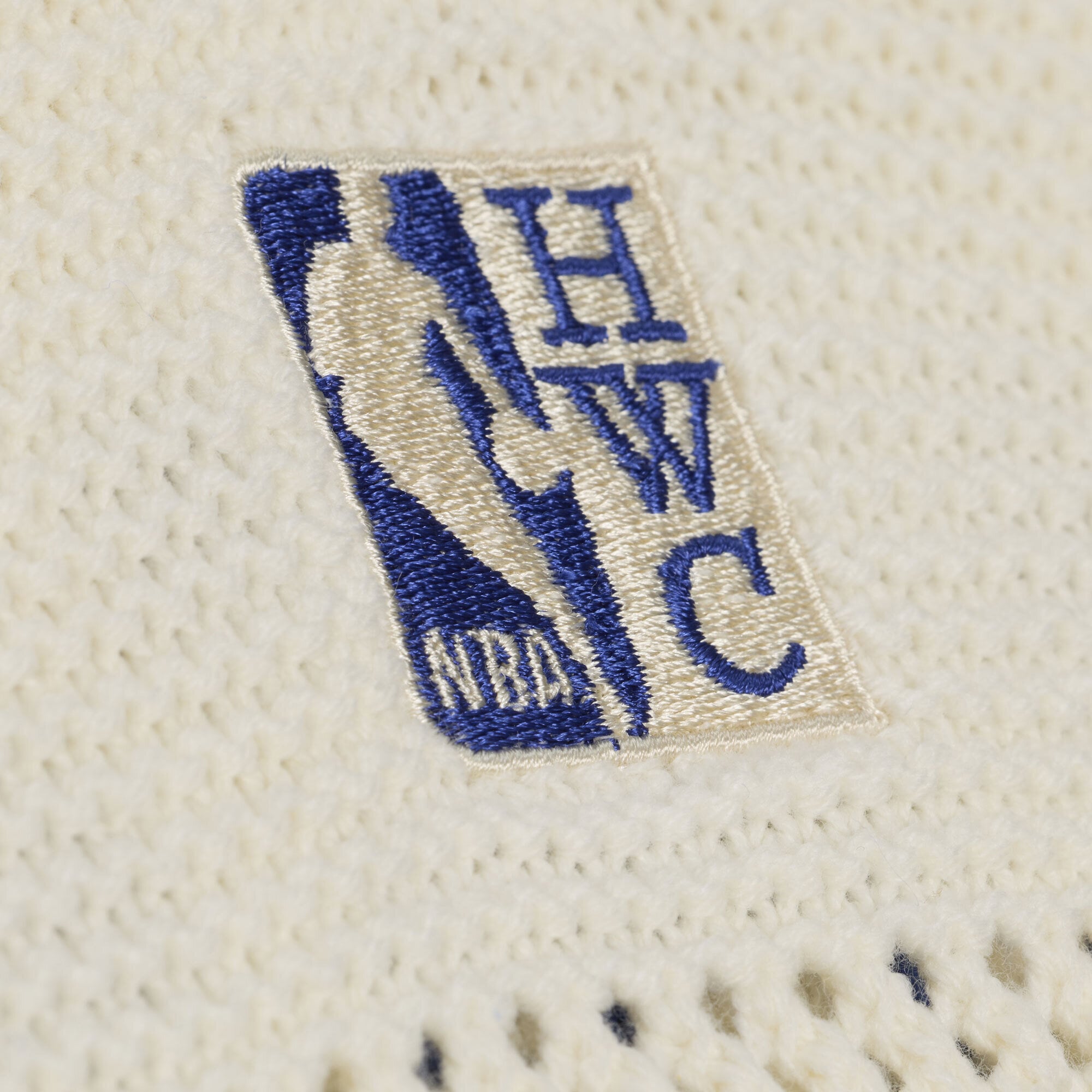 Men's Mitchell & Ness  Cream Dallas Mavericks Hardwood Classics Retro Roots Short Sleeve Sweater Jersey
