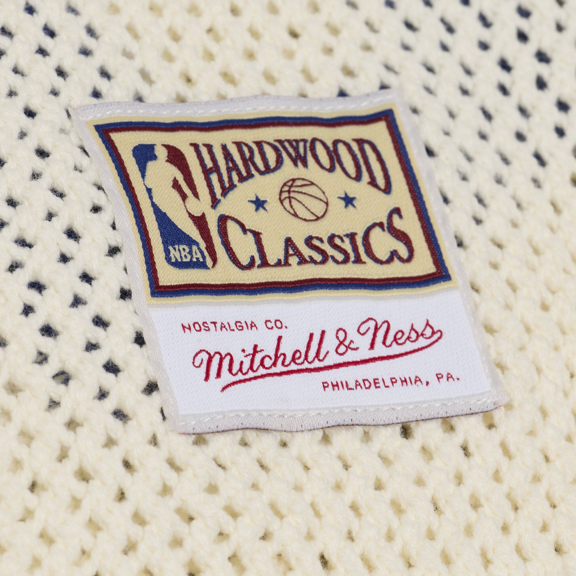 Men's Mitchell & Ness  Cream Dallas Mavericks Hardwood Classics Retro Roots Short Sleeve Sweater Jersey