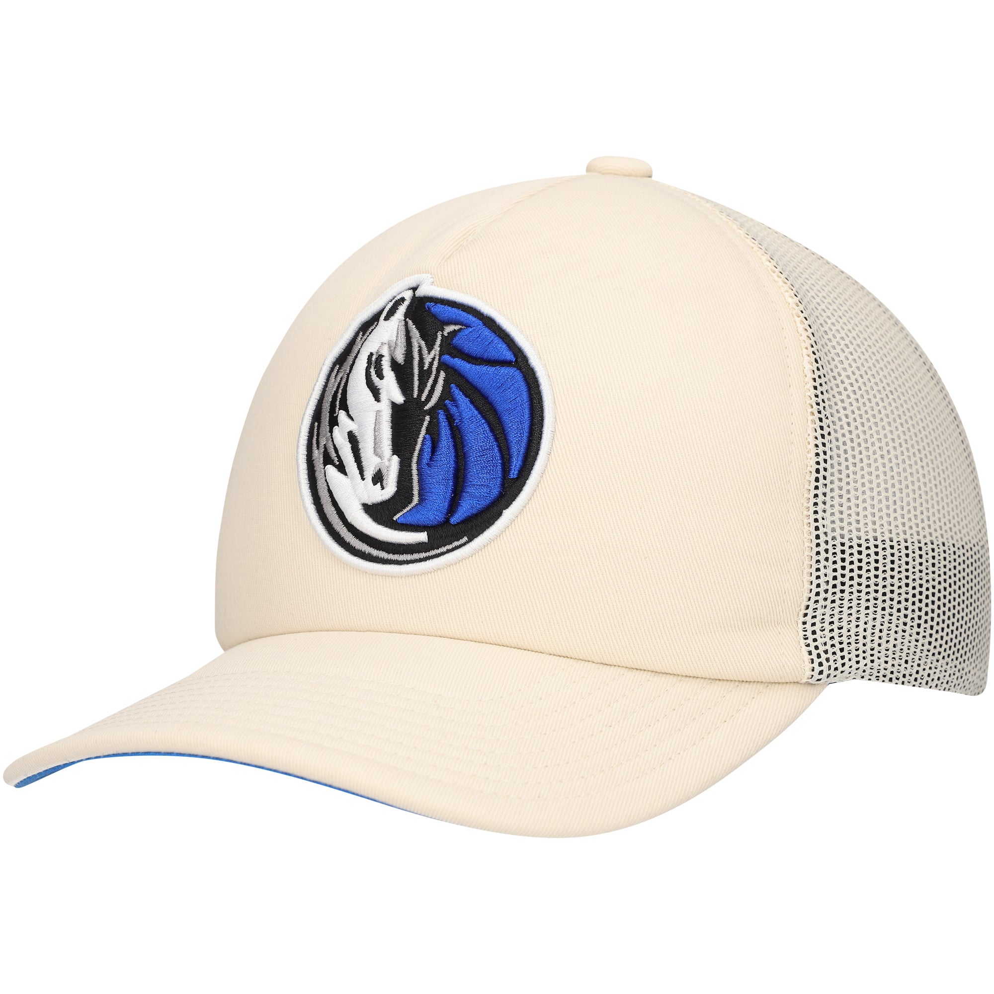 Men's Dallas Mavericks Mitchell & Ness Cream Trucker Adjustable Hat