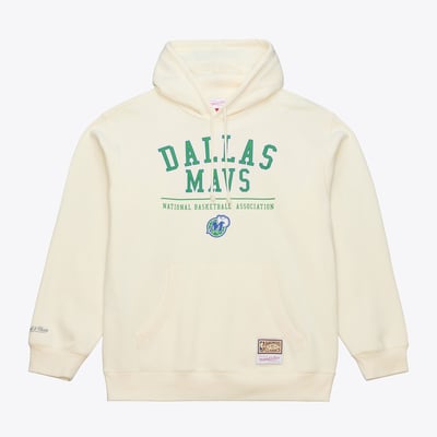 Dallas Mavericks Mitchell & Ness Walk-Off Fleece Hoodie - Cream