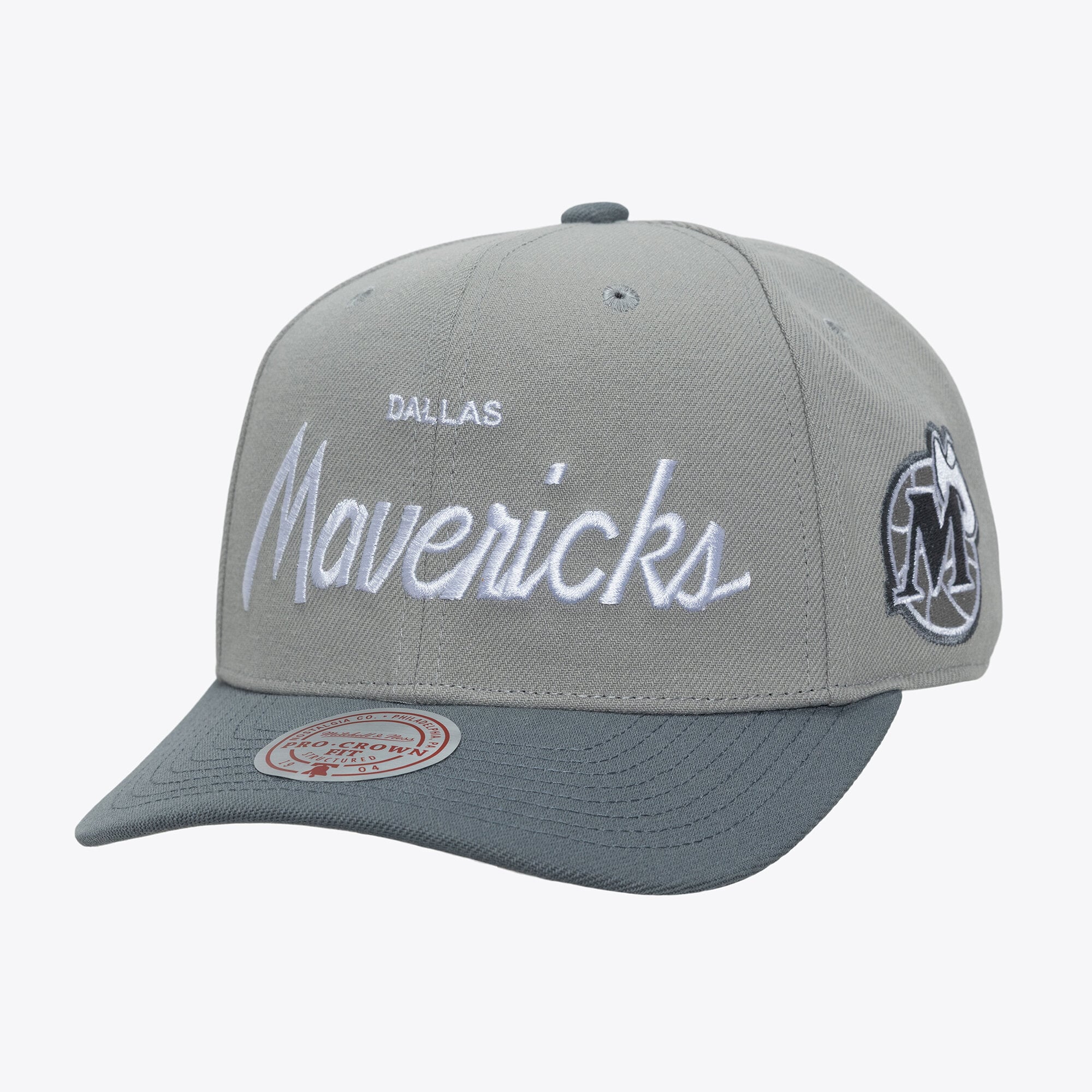 Men's Dallas Mavericks Mitchell & Ness Gray Thunderstorm Head Coach Pro Crown Snapback Hat