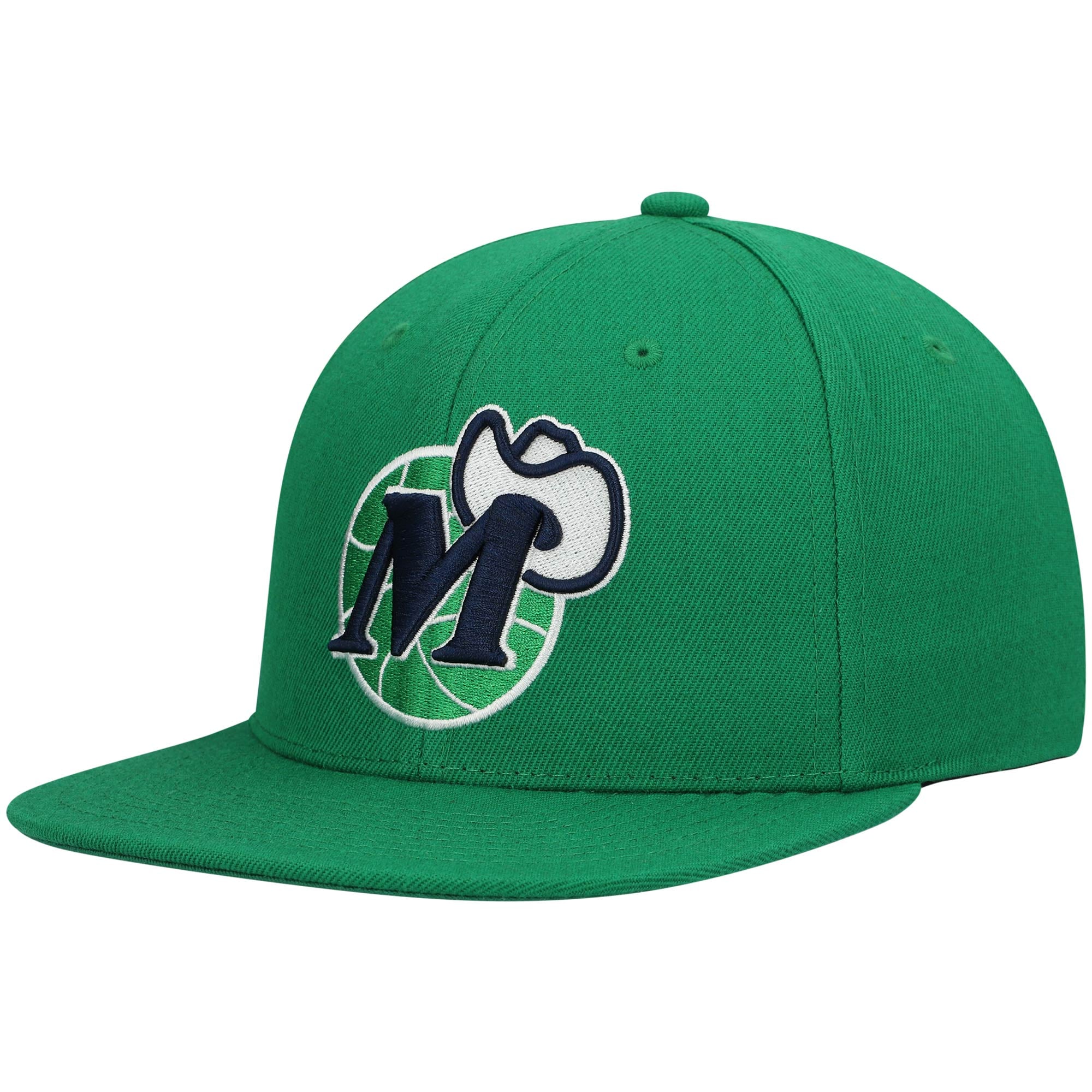 Men's Dallas Mavericks Mitchell & Ness Green Hardwood Classics Team Ground 2.0 Snapback Hat