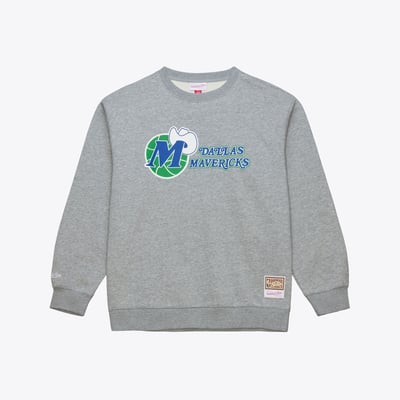 Dallas Mavericks Mitchell & Ness Walk-Off Fleece Sweatshirt - Heather Gray