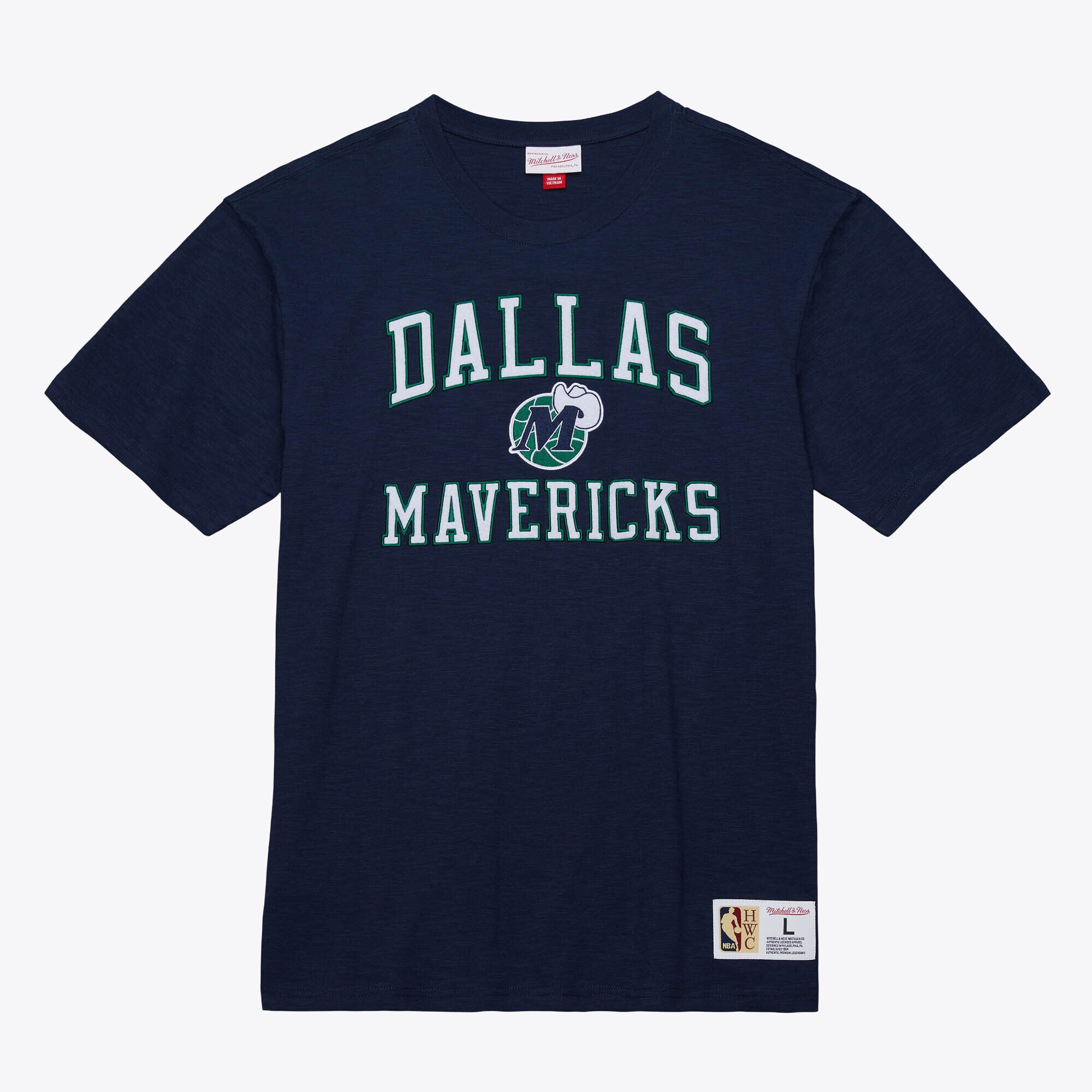 T-shirt Mitchell & Ness bleu marine Dallas Mavericks Hardwood Classics Legendary Slub pour homme
