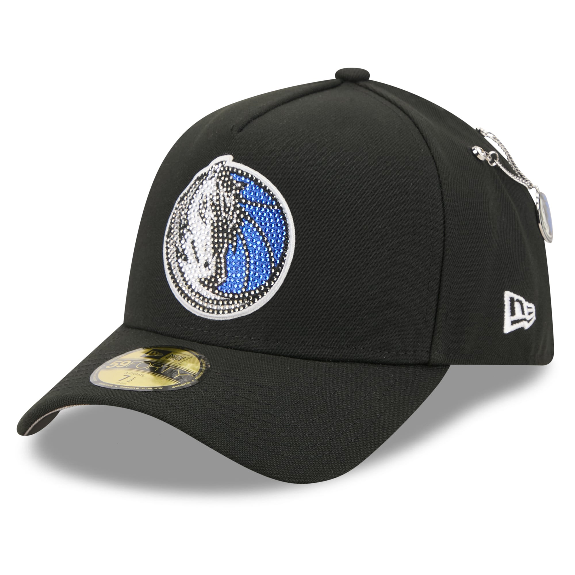 Men's Dallas Mavericks New Era Black 2026 NBA Draft On-Stage Crystal A-Frame 59FORTY Fitted Hat
