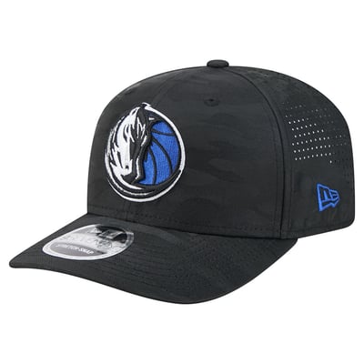 Dallas Mavericks New Era Camo 9SEVENTY Perforated Adjustable Hat - Black