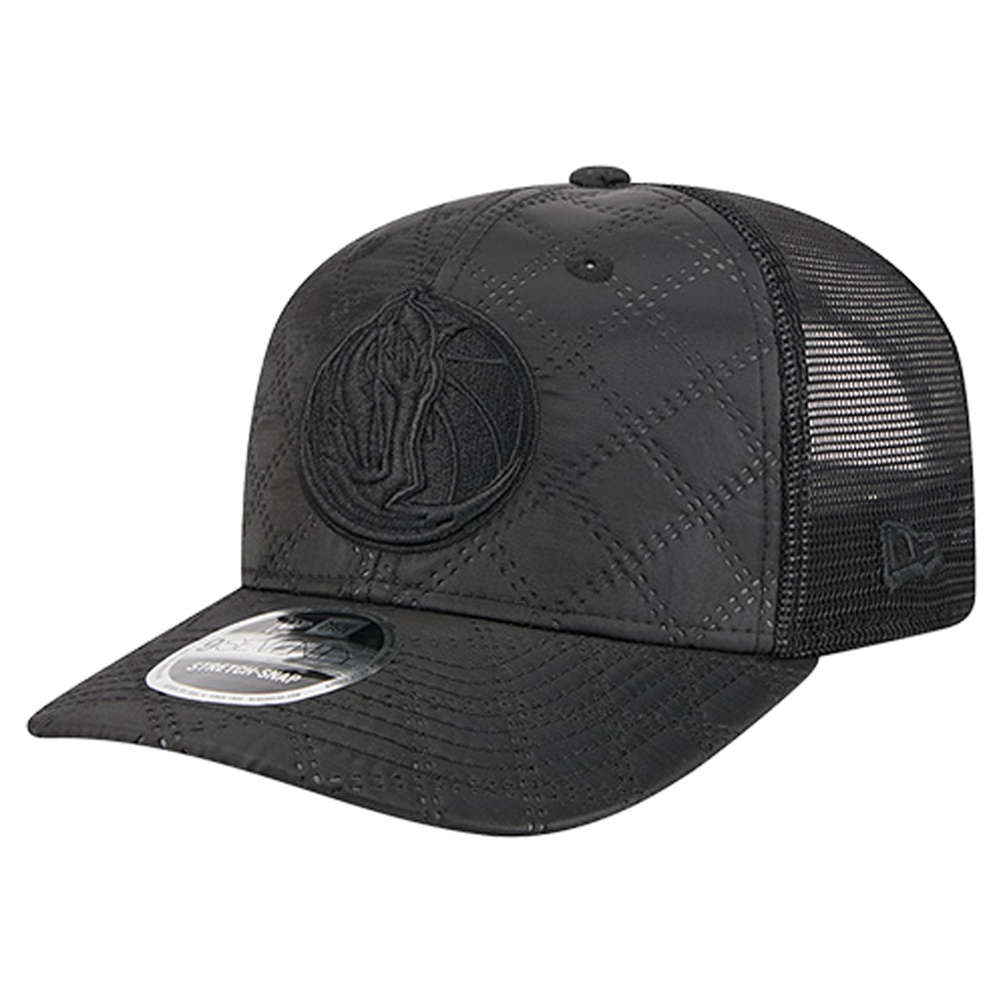 Men's Dallas Mavericks New Era Black Quilted 9SEVENTY Trucker Adjustable Hat
