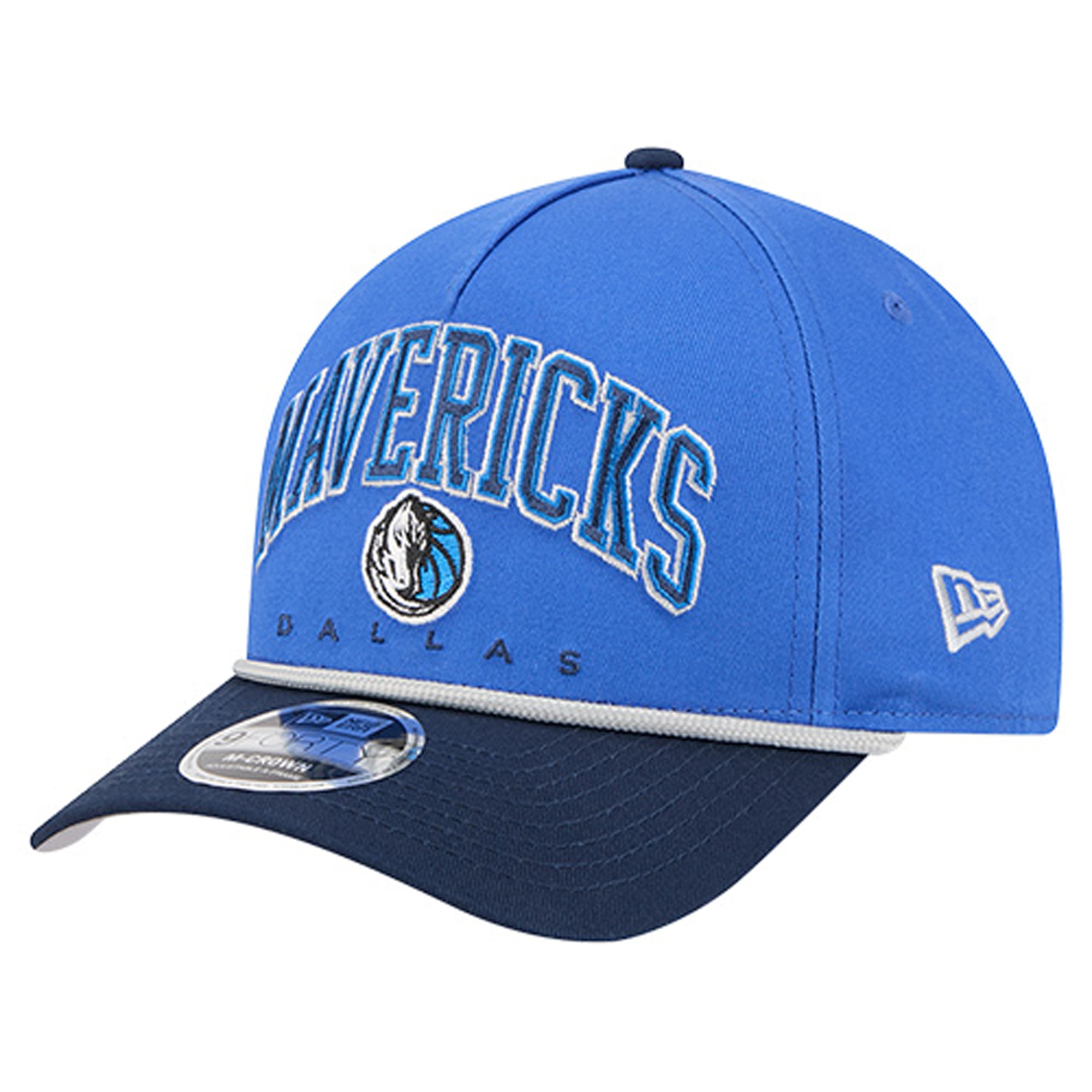 Men's New Era Blue Dallas Mavericks Bold Arch COOLERA 9FORTY A-Frame M-Crown Adjustable Hat