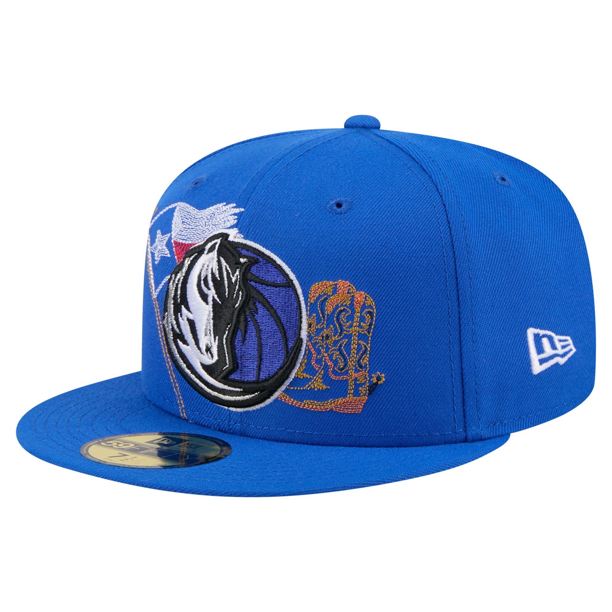 Men's Dallas Mavericks New Era Blue State Stitch 59FIFTY Fitted Hat