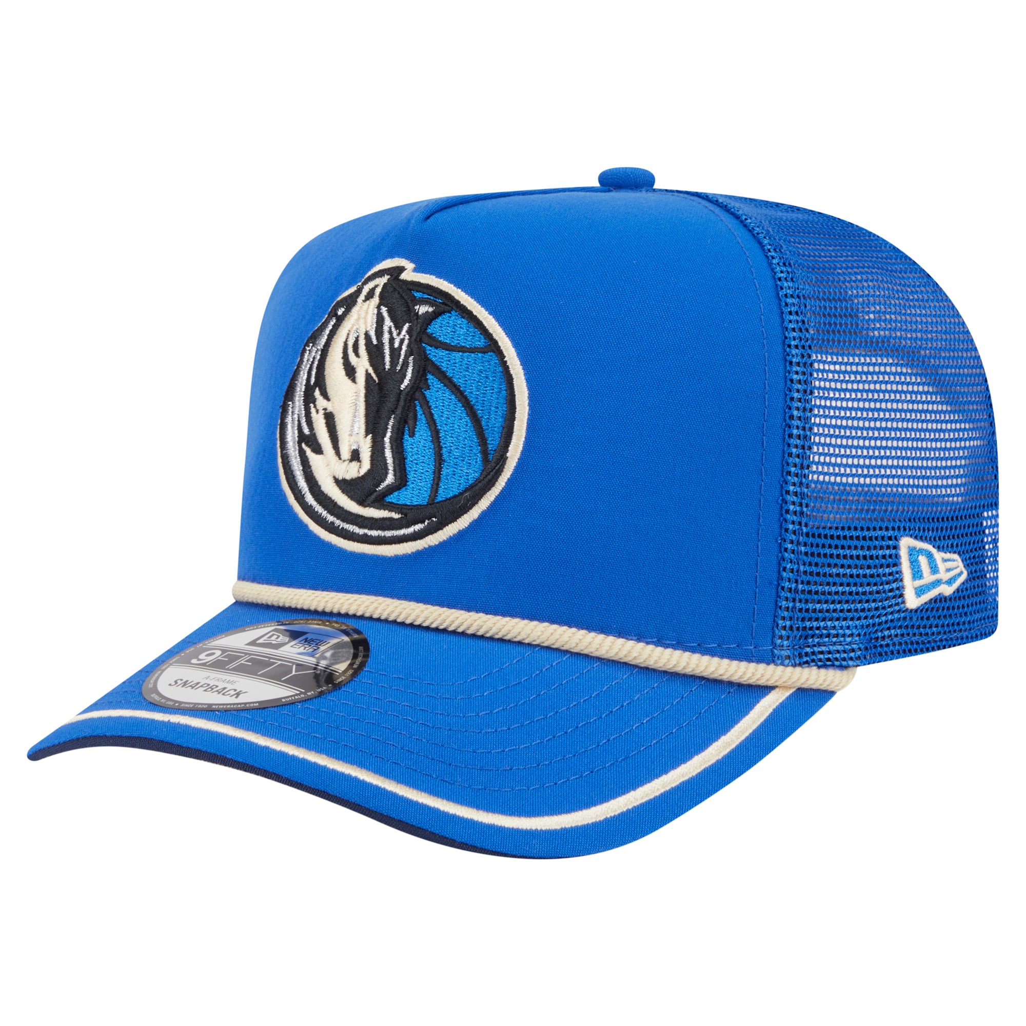 Men's Dallas Mavericks New Era Blue Vintage Team Rope A-Frame 9FIFTY Snapback Hat
