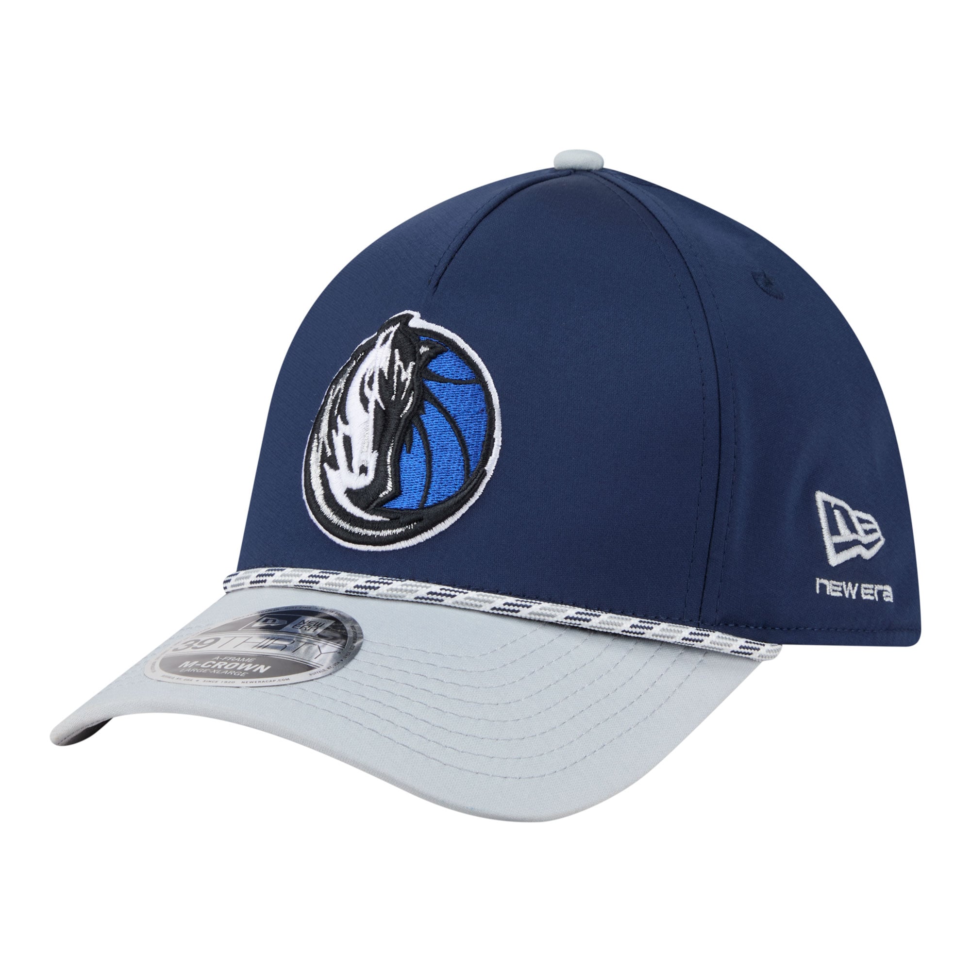 Men's Dallas Mavericks New Era Blue/Gray Rope Two-Tone M-Crown A-Frame 39THIRTY Flex Hat