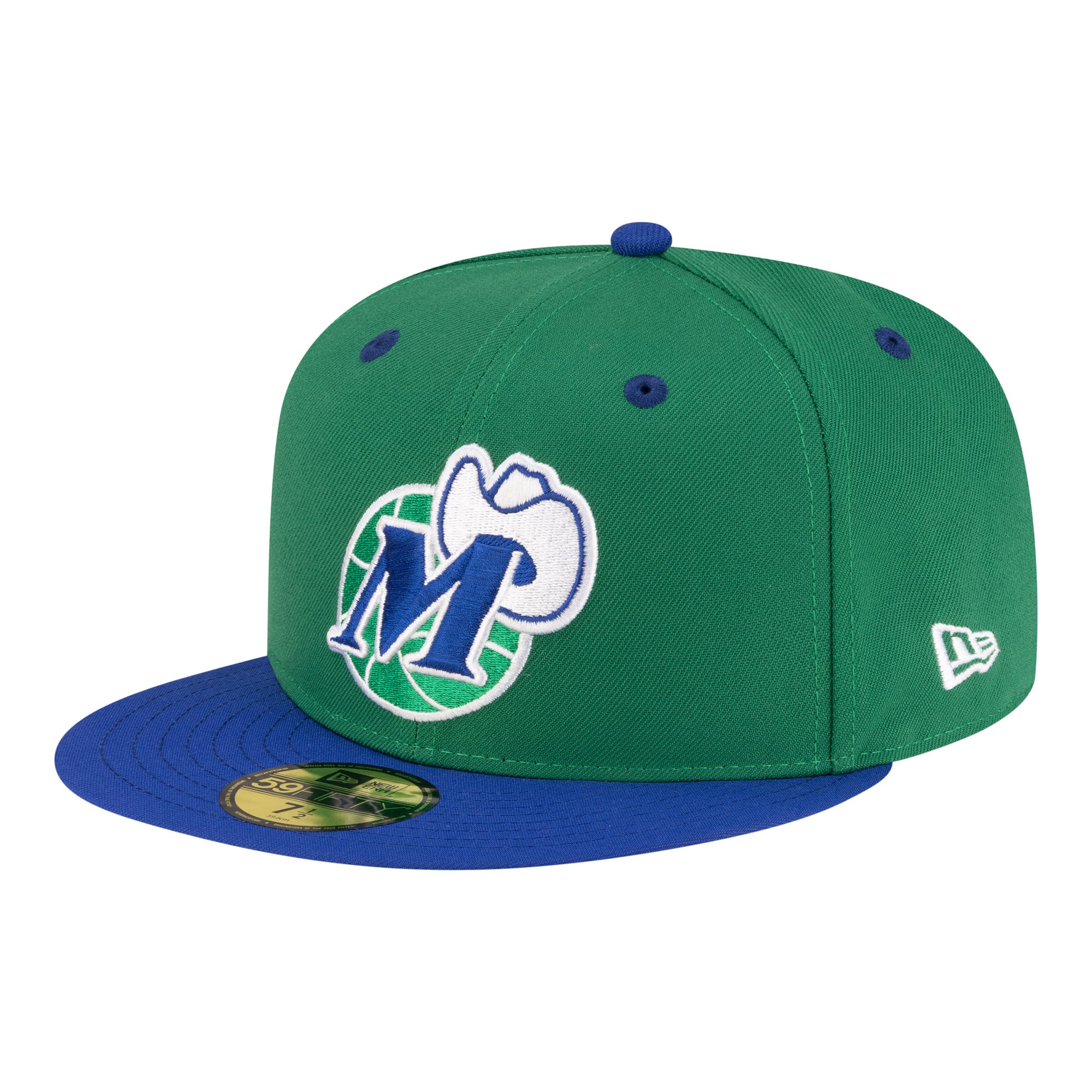 Men's Dallas Mavericks New Era Green/Blue 80s Throwback 59FIFTY Fitted Hat