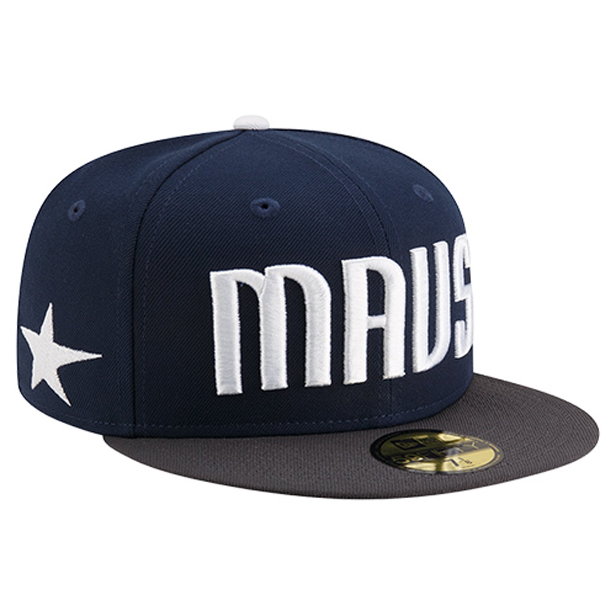 Men's Dallas Mavericks New Era Navy Statement Edition Jersey Hook 59Fifty Fitted Hat