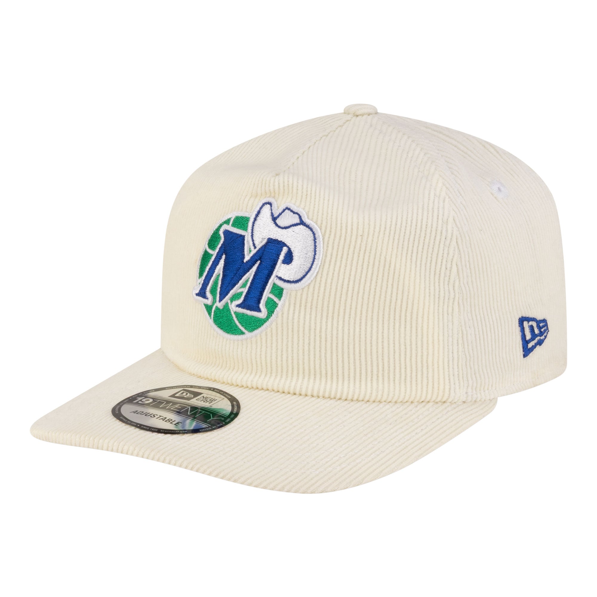 Men's New Era White Dallas Mavericks 19TWENTY 80s Chrome Corduroy Adjustable Hat