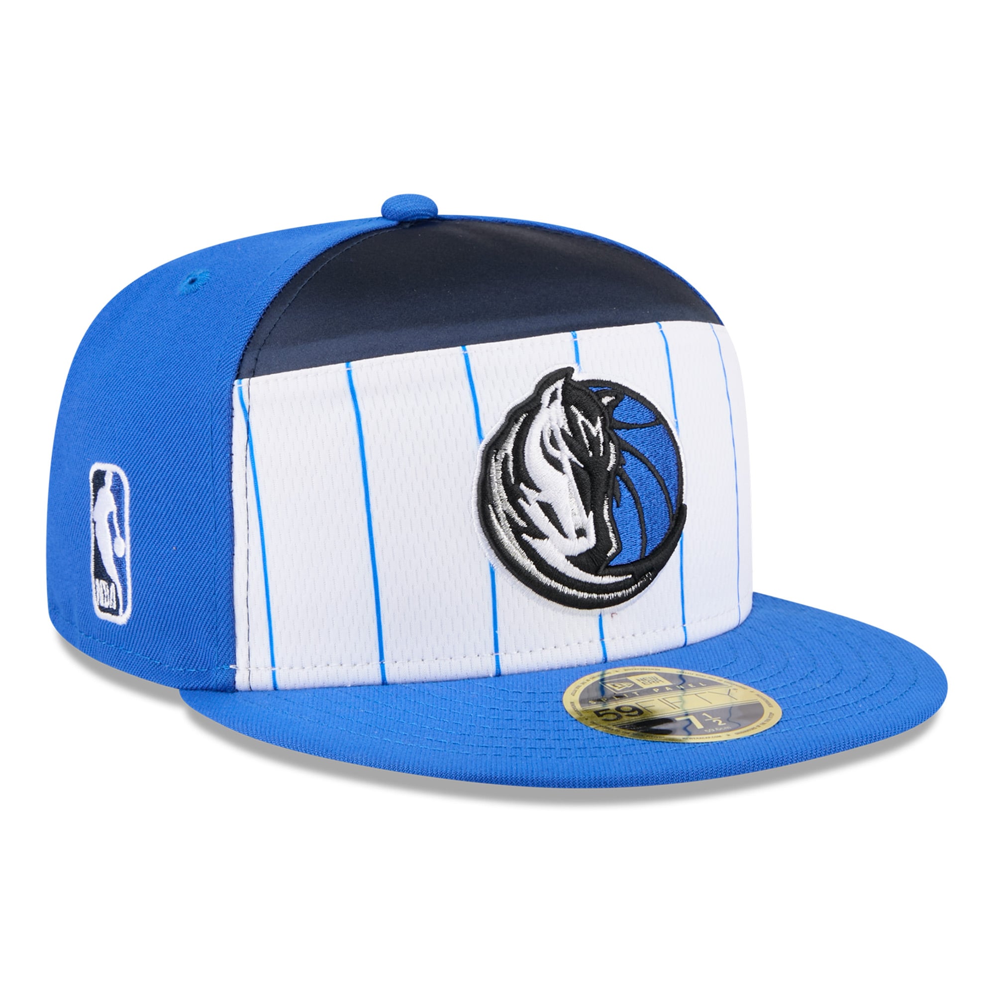 Men's New Era White/Blue Dallas Mavericks 2025 NBA Tip Off Split Panel 59FIFTY Fitted Hat