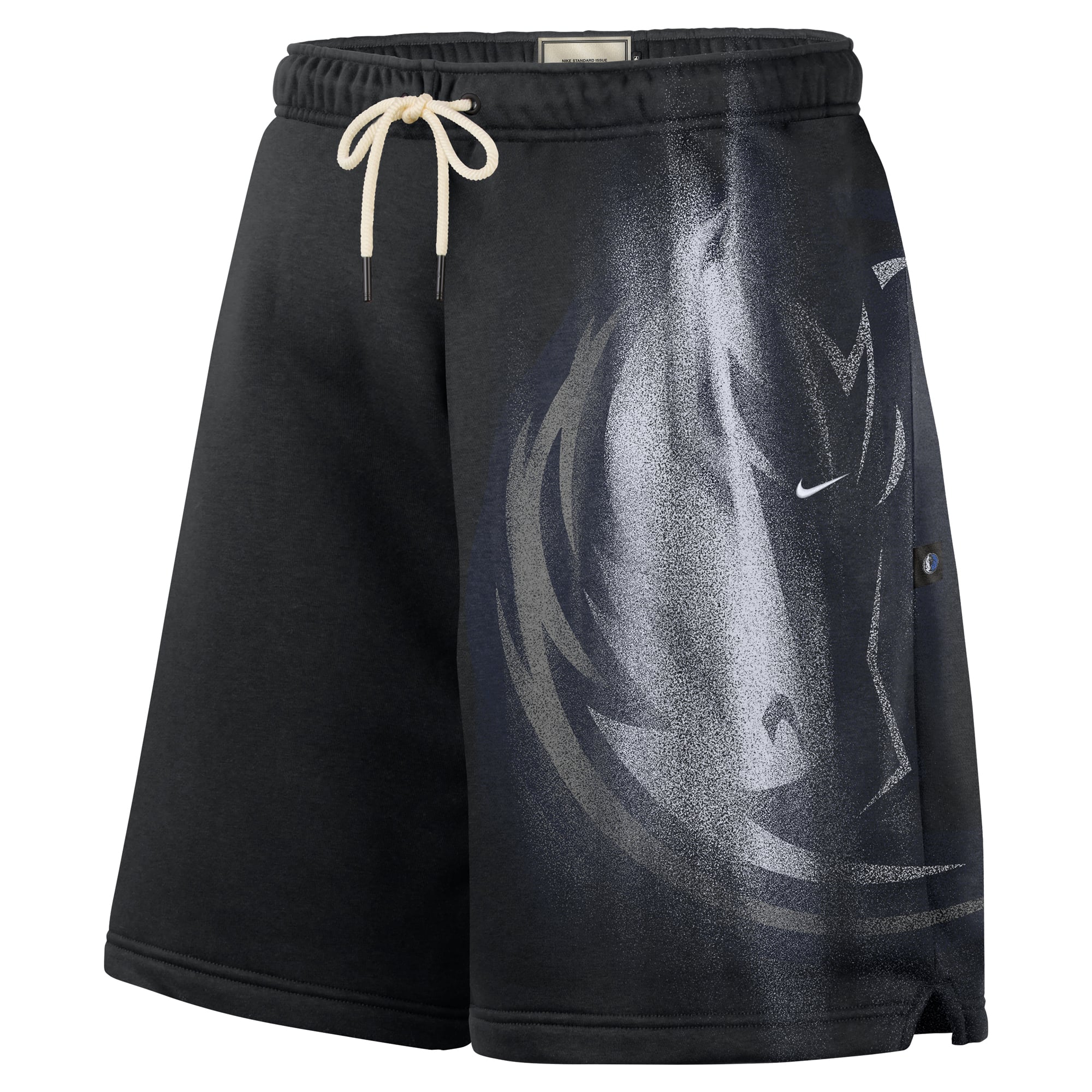 Short de sport Nike Dallas Mavericks 2026 Standard Issue pour homme, en polaire Icon, noir.