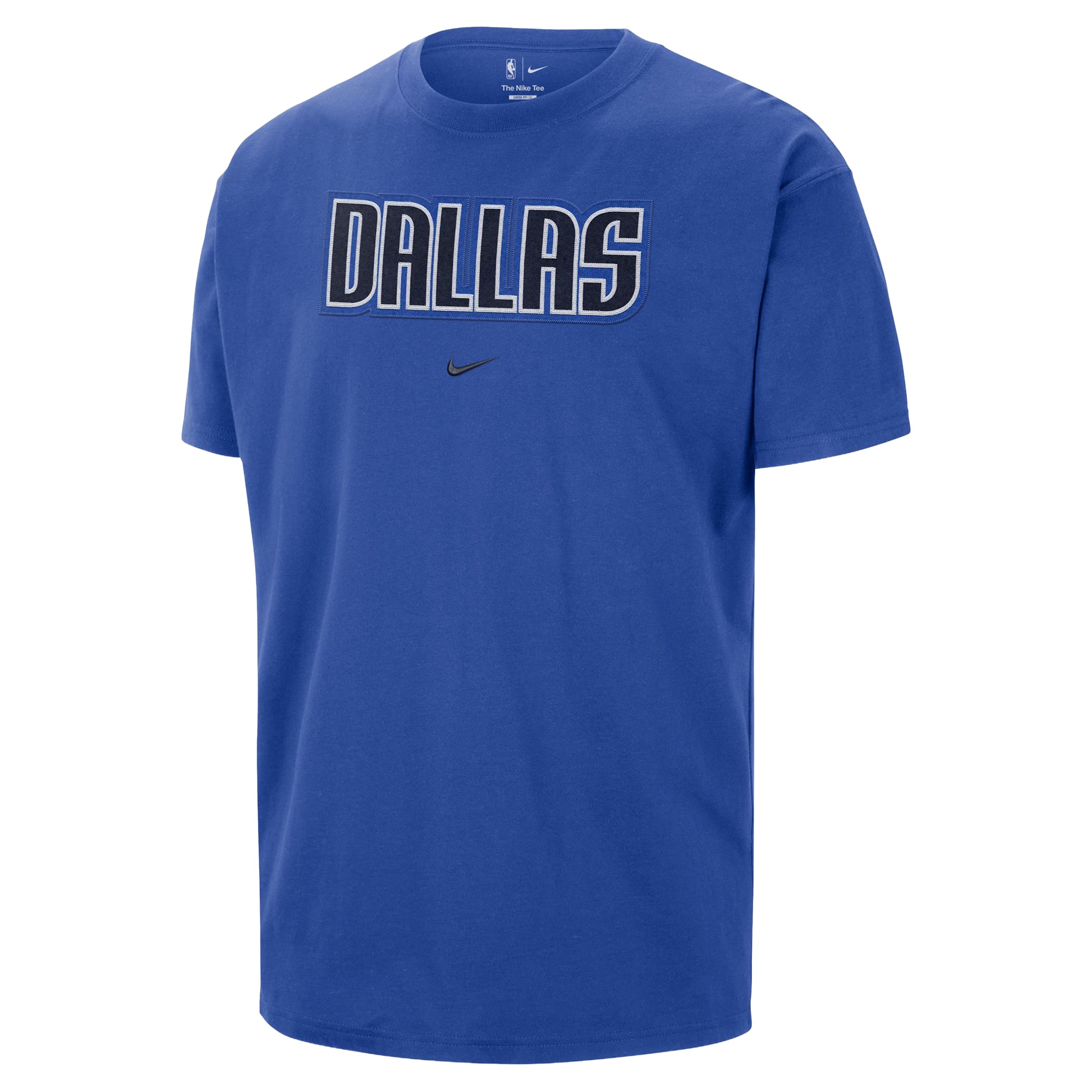 T-shirt homme Nike bleu Dallas Mavericks avec logo en sergé