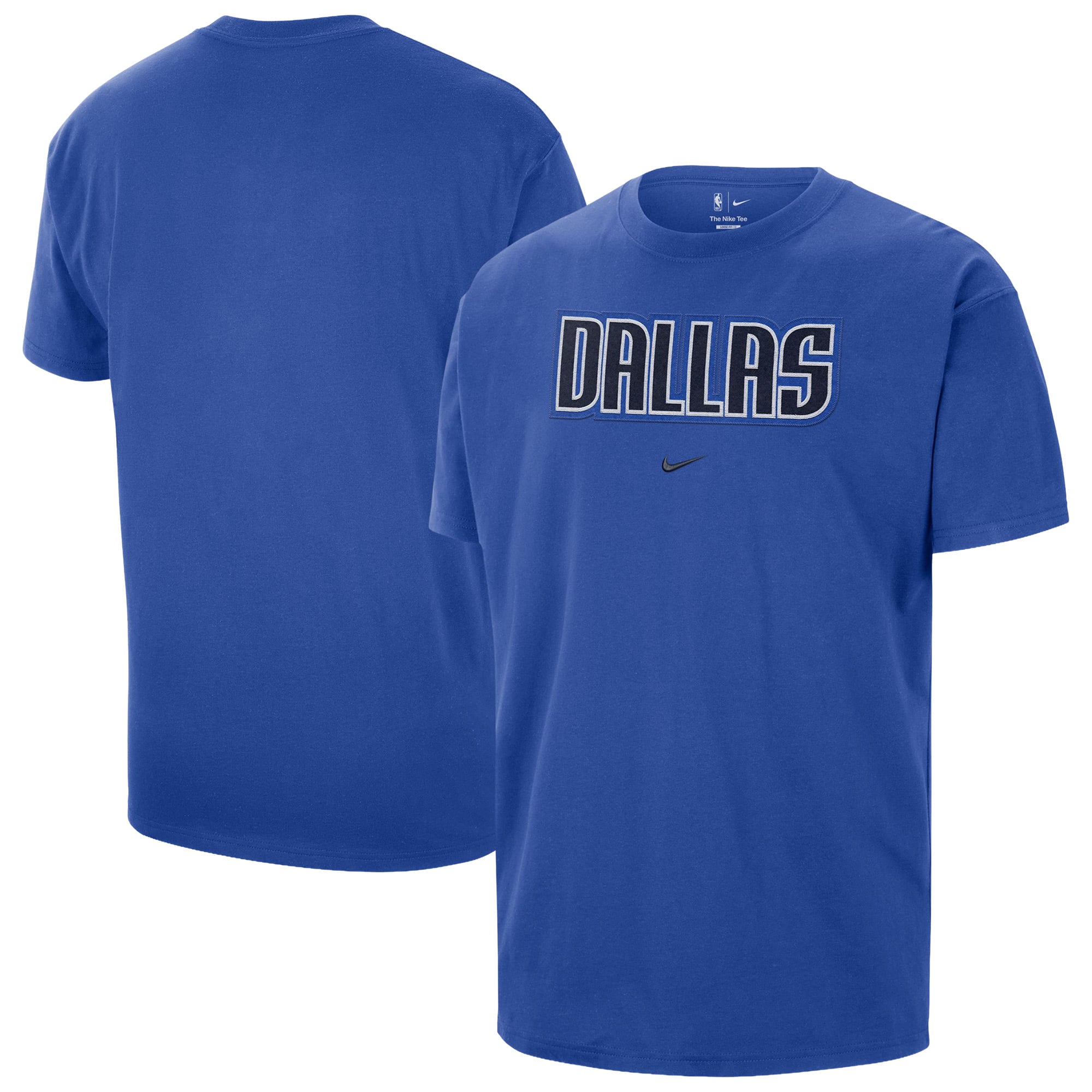 T-shirt homme Nike bleu Dallas Mavericks avec logo en sergé