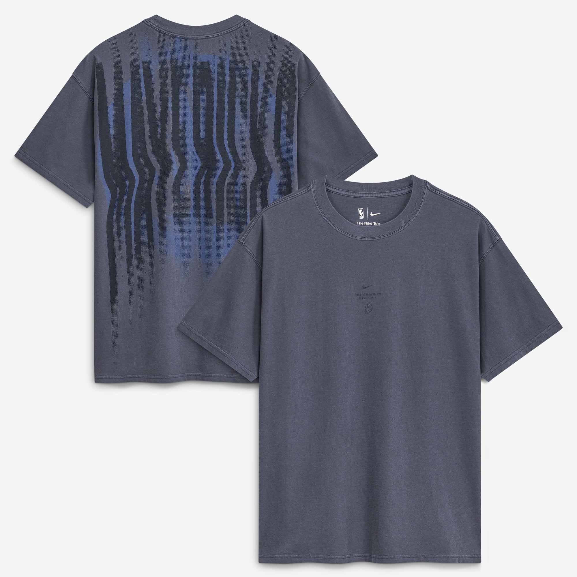 T-shirt Nike Max 90 d'avant-match, bleu marine, Dallas Mavericks 2026, édition standard.