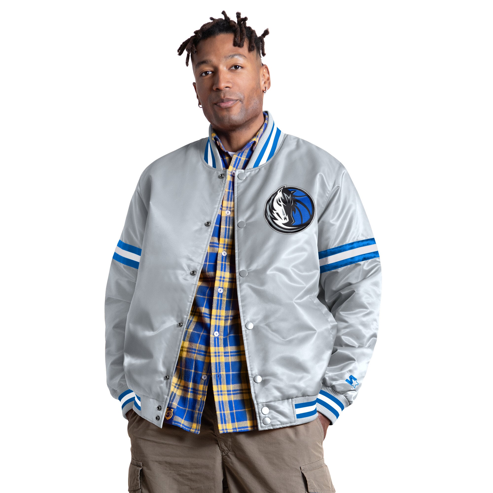 Veste universitaire Starter Silver Dallas Mavericks Courtside II pour homme