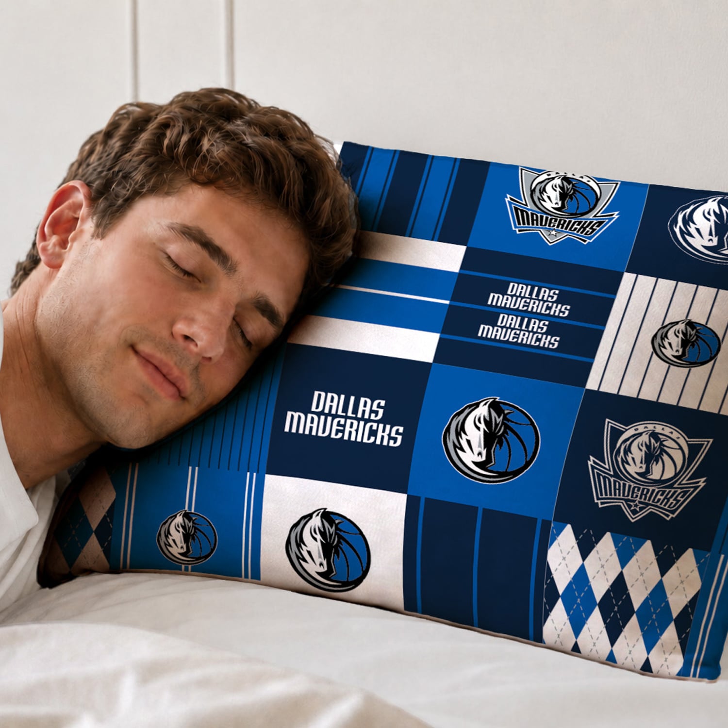 Ensemble de literie deux pièces Pegasus Dallas Mavericks Patchwork Plaid pour lit simple/simple XL