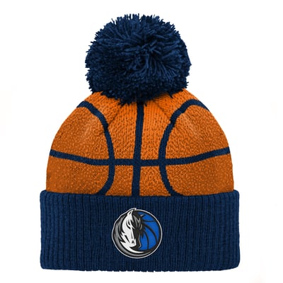 Dallas Mavericks Preschool Basketball Head Cuffed Knit Hat with Pom - Navy