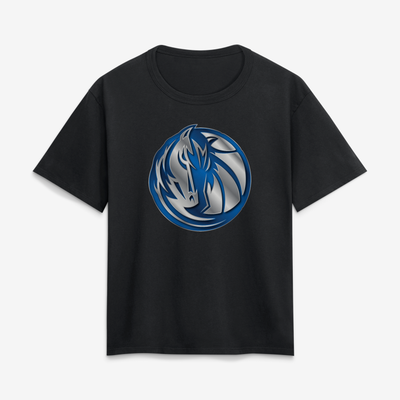 Dallas Mavericks Women's Metallic Mascot T-Shirt - Black