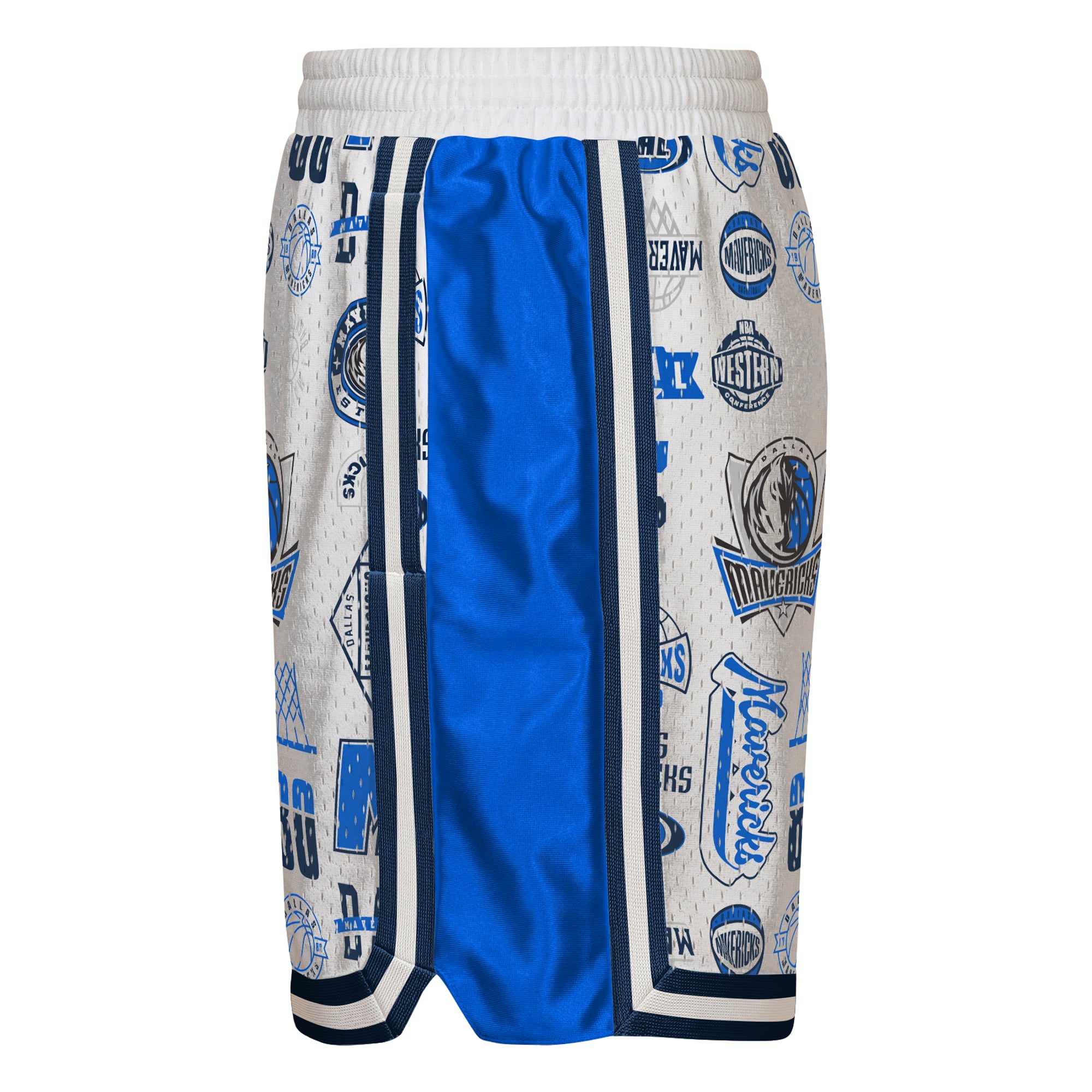 Short de basketball blanc Outerstuff Dallas Mavericks Ball Hog Dazzle pour jeunes