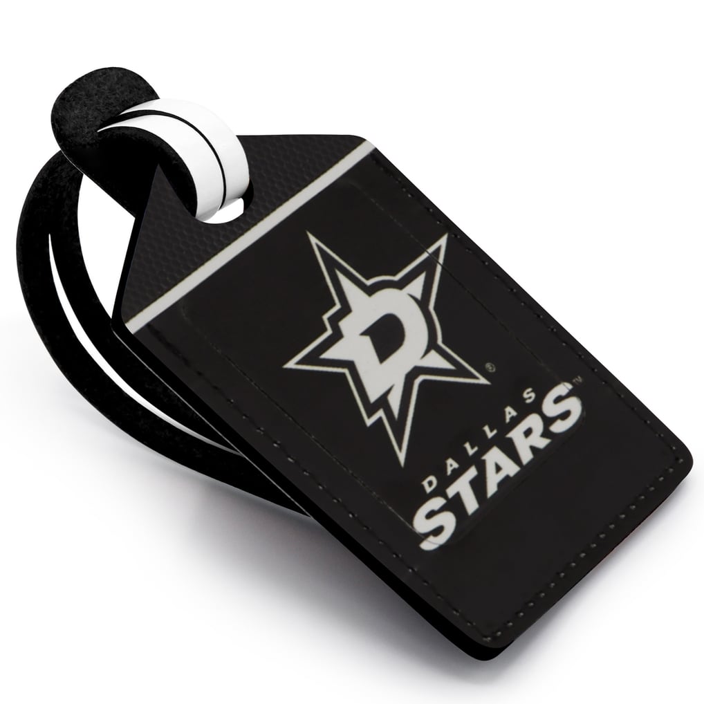 Dallas Stars Black Personalized Leather Luggage Tag