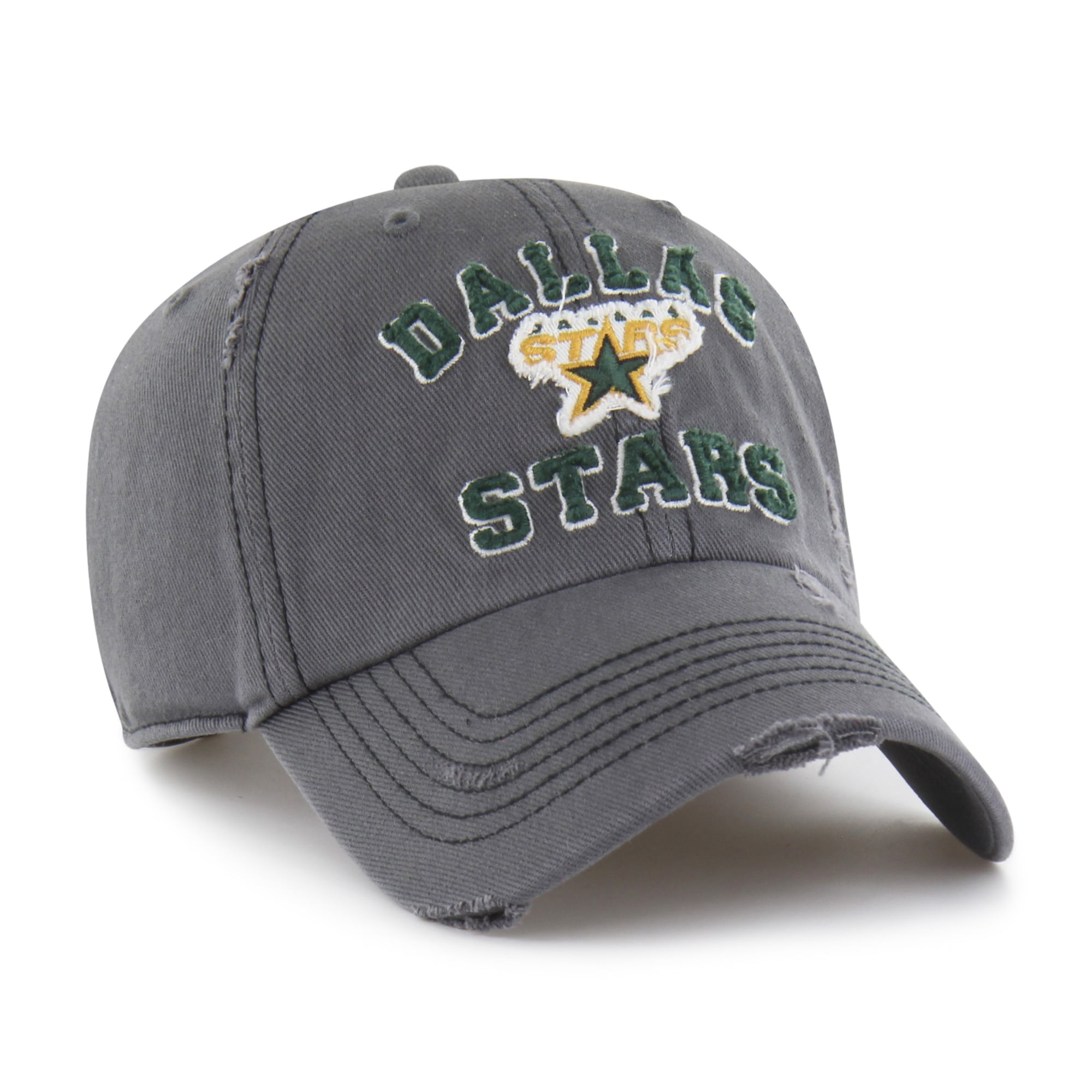 Men's '47 Black Dallas Stars Seymoore Distressed Applique Clean Up Adjustable Hat