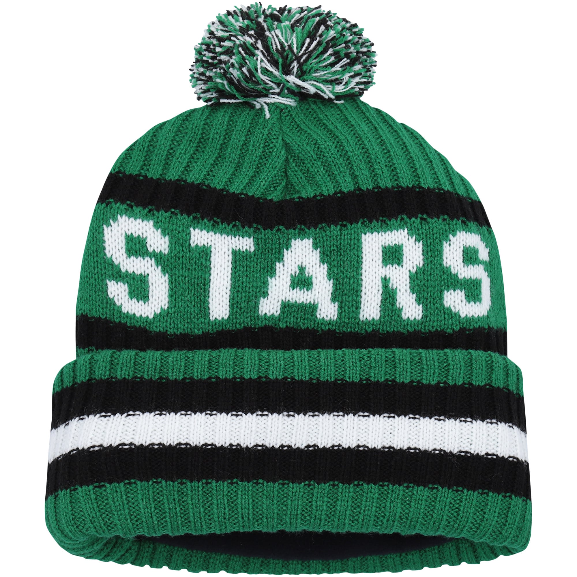 Bonnet en tricot à revers pour homme '47 Kelly Green Dallas Stars Bering avec pompon