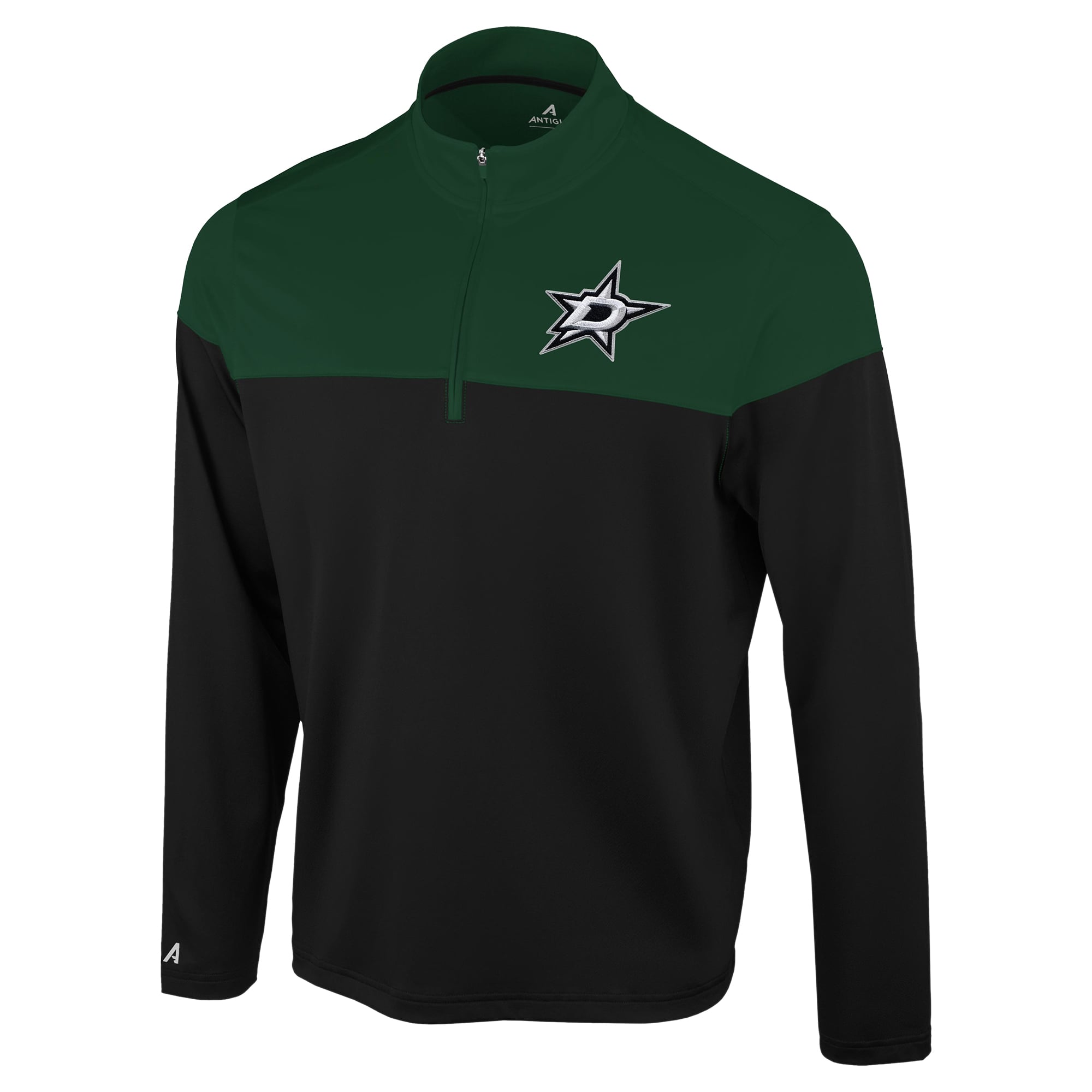 Pull à col zippé Antigua noir/vert Kelly Dallas Stars pour homme