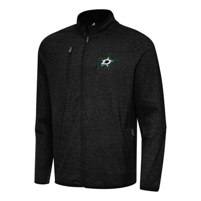 Dallas Stars Antigua Hold-Up Full-Zip Tri-Blend Jacket - Heather Black