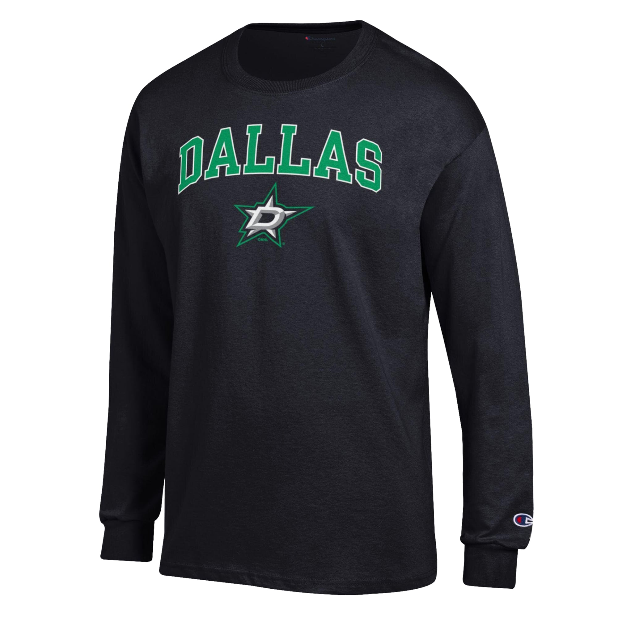 Men's Champion Black Dallas Stars Jersey Long-Sleeve T-Shirt